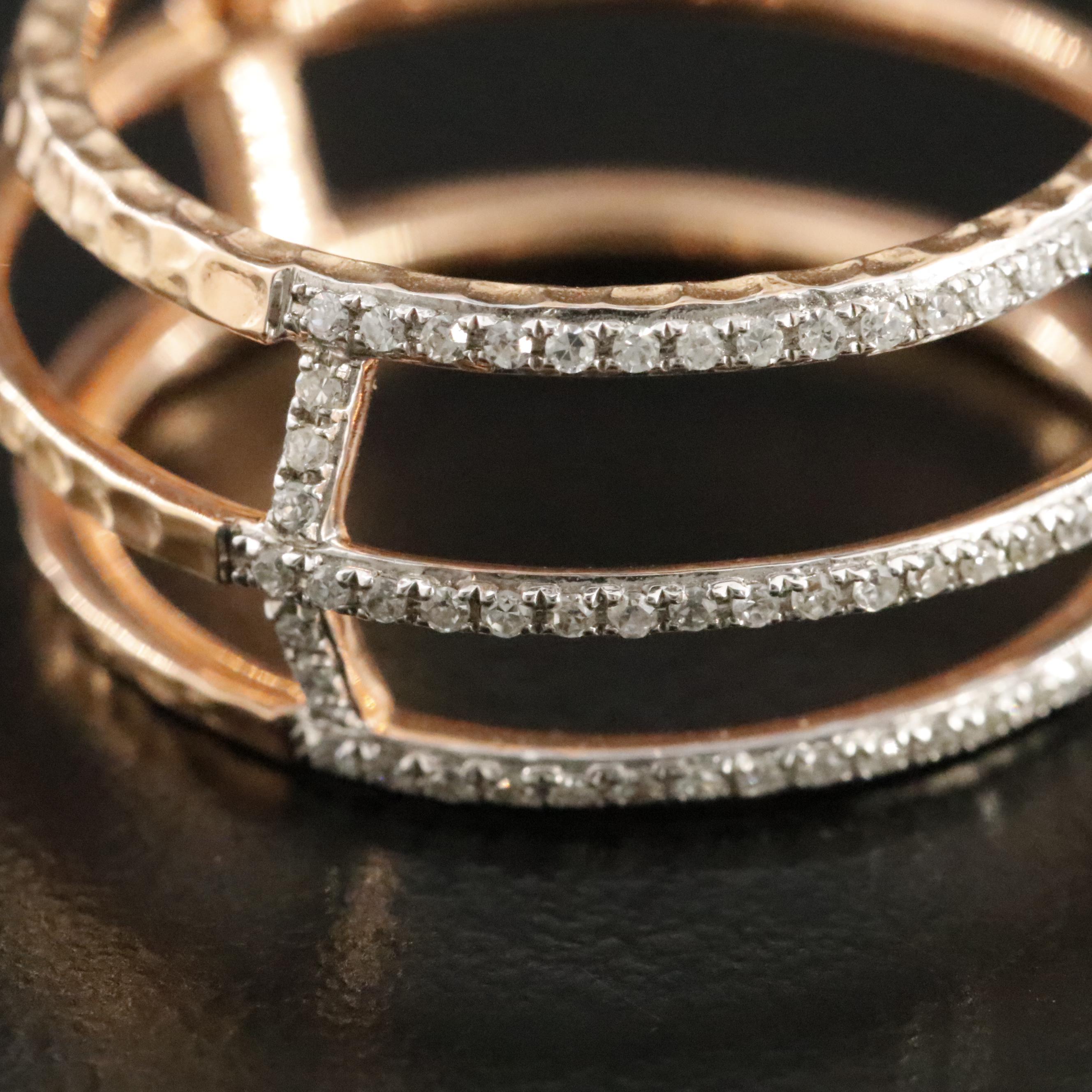 14K Rose Gold 0.22 CTW Diamond Ring