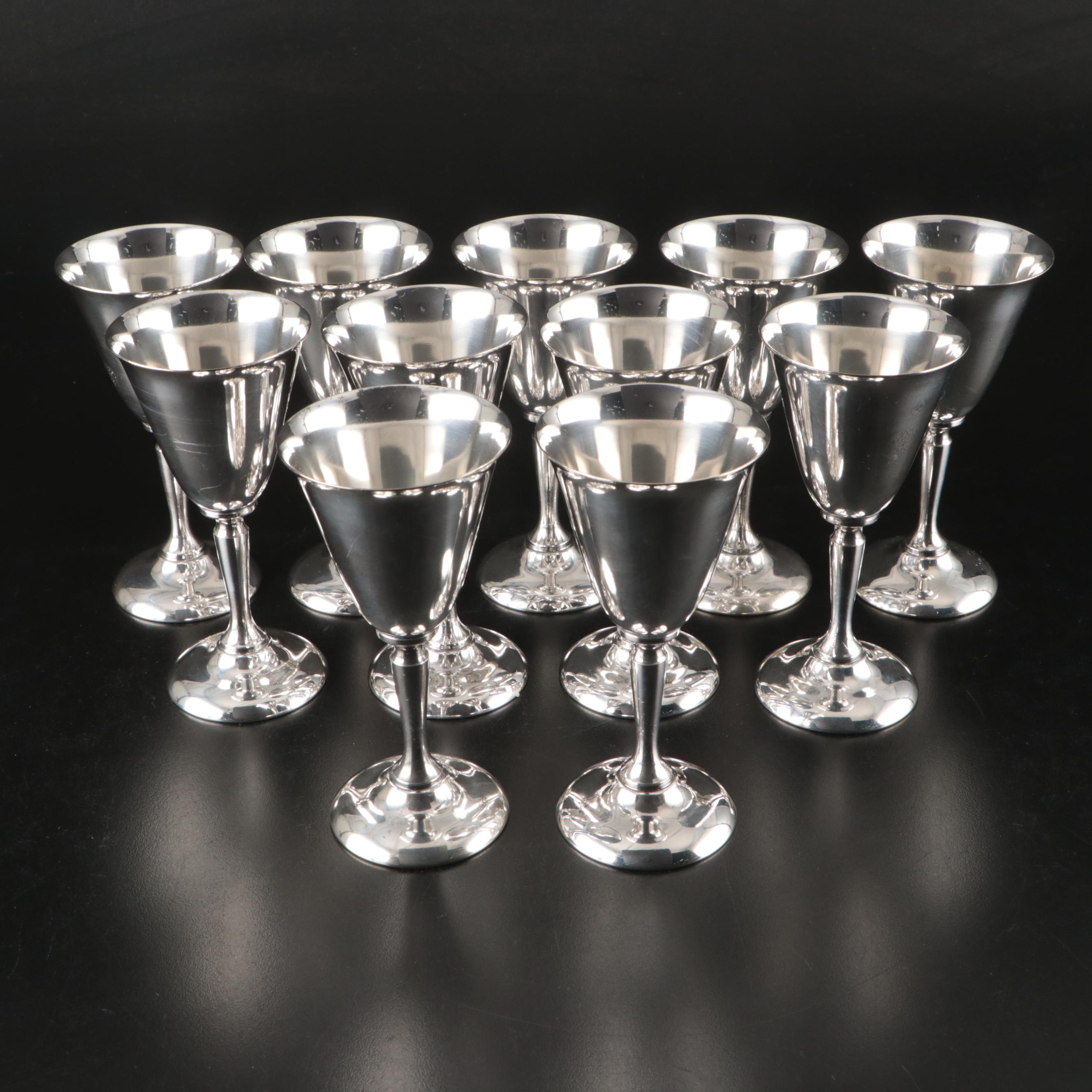 Benedict Silver Plate Goblets, Mid to Late 20th Century