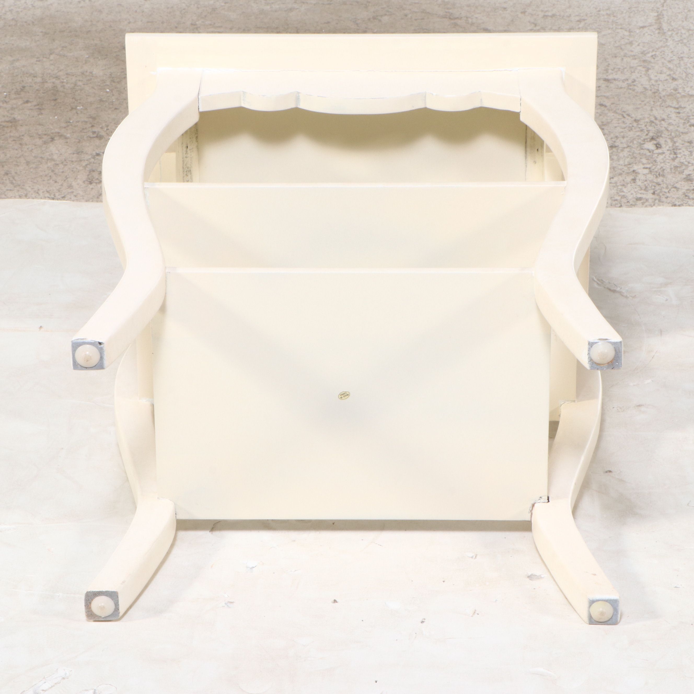 Victorian Style Paint Decorated Two-Tier Side Table and Wooden Trunk