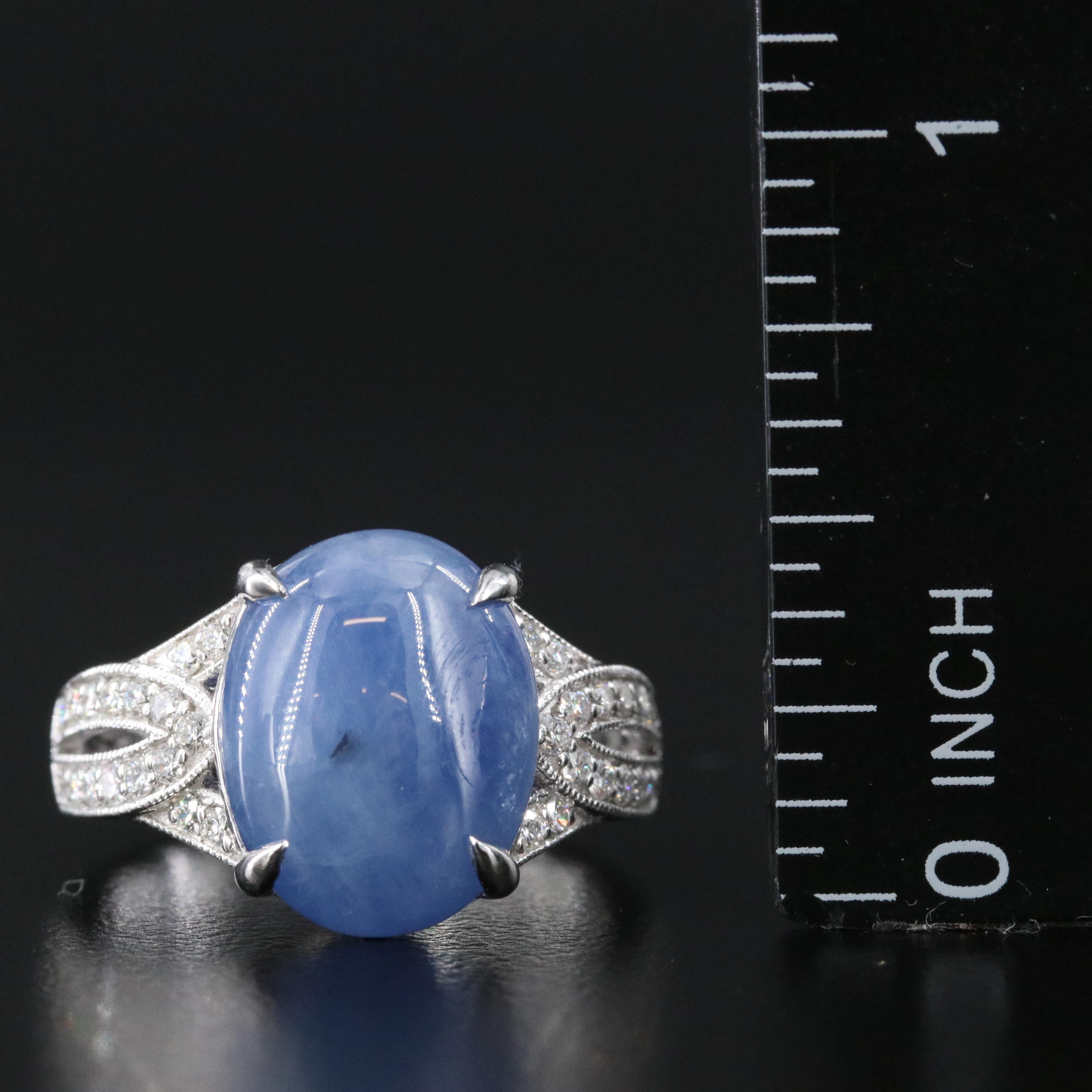 Oscar Friedman Platinum 7.48 CT Sapphire and Diamond Ring with GIA Report