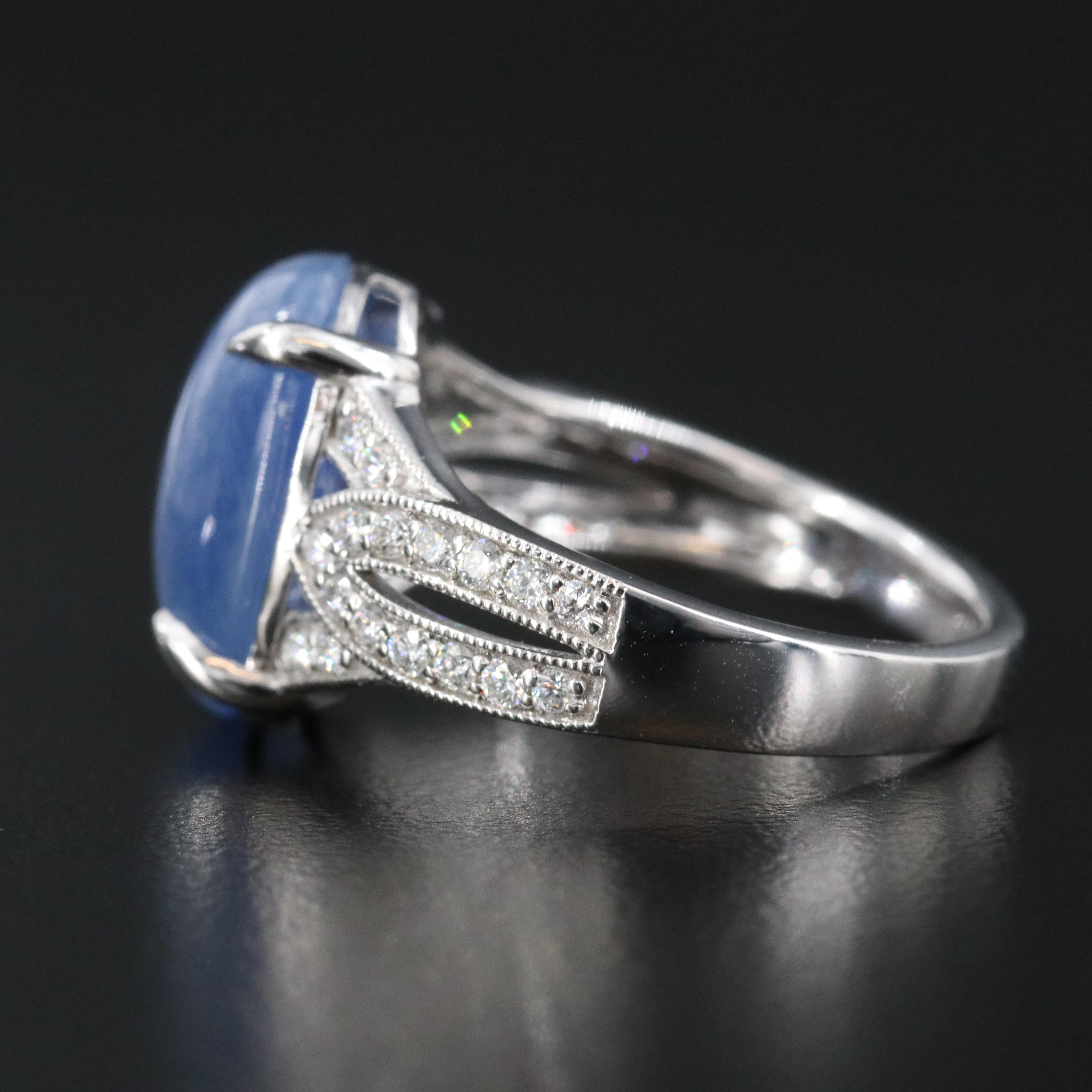 Oscar Friedman Platinum 7.48 CT Sapphire and Diamond Ring with GIA Report