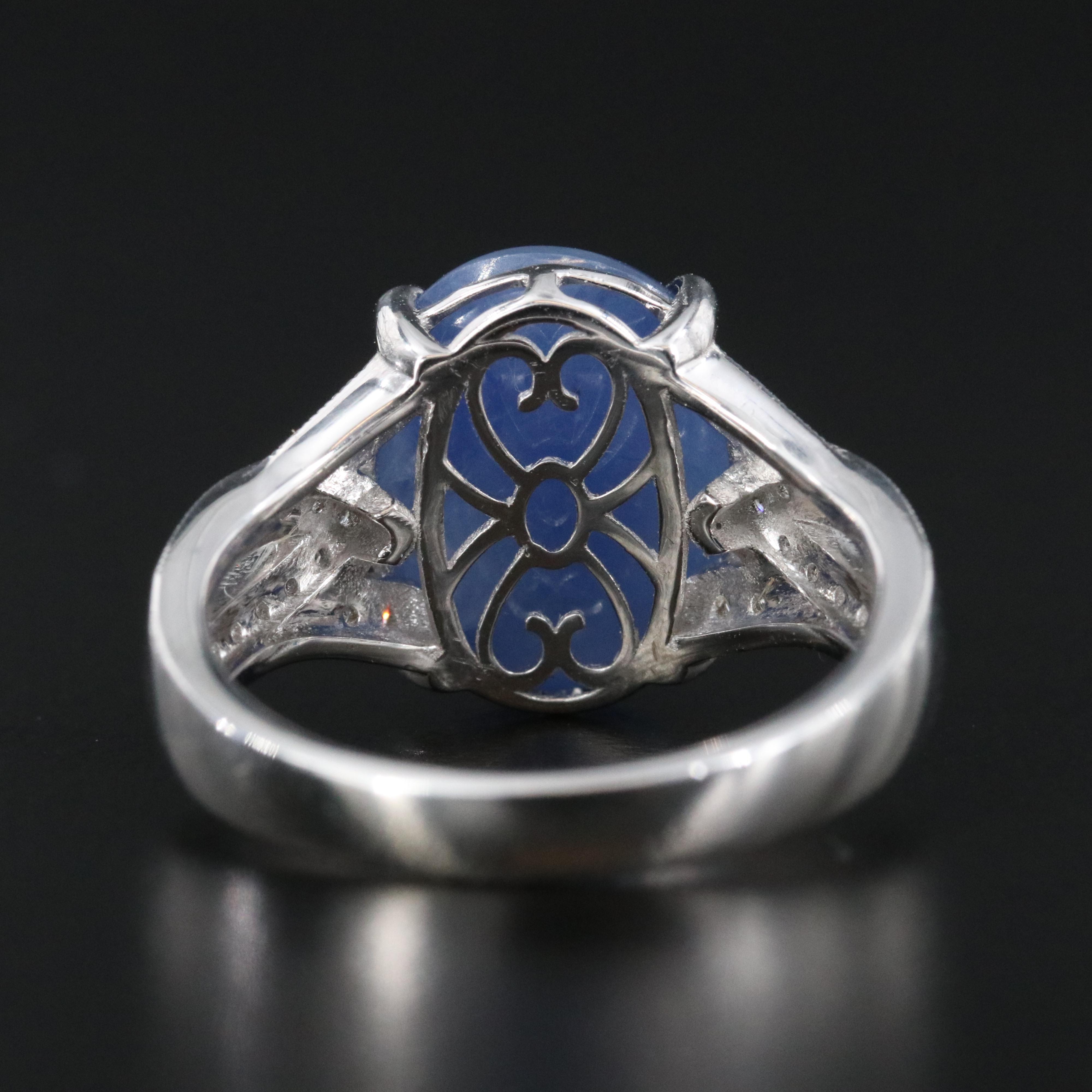 Oscar Friedman Platinum 7.48 CT Sapphire and Diamond Ring with GIA Report