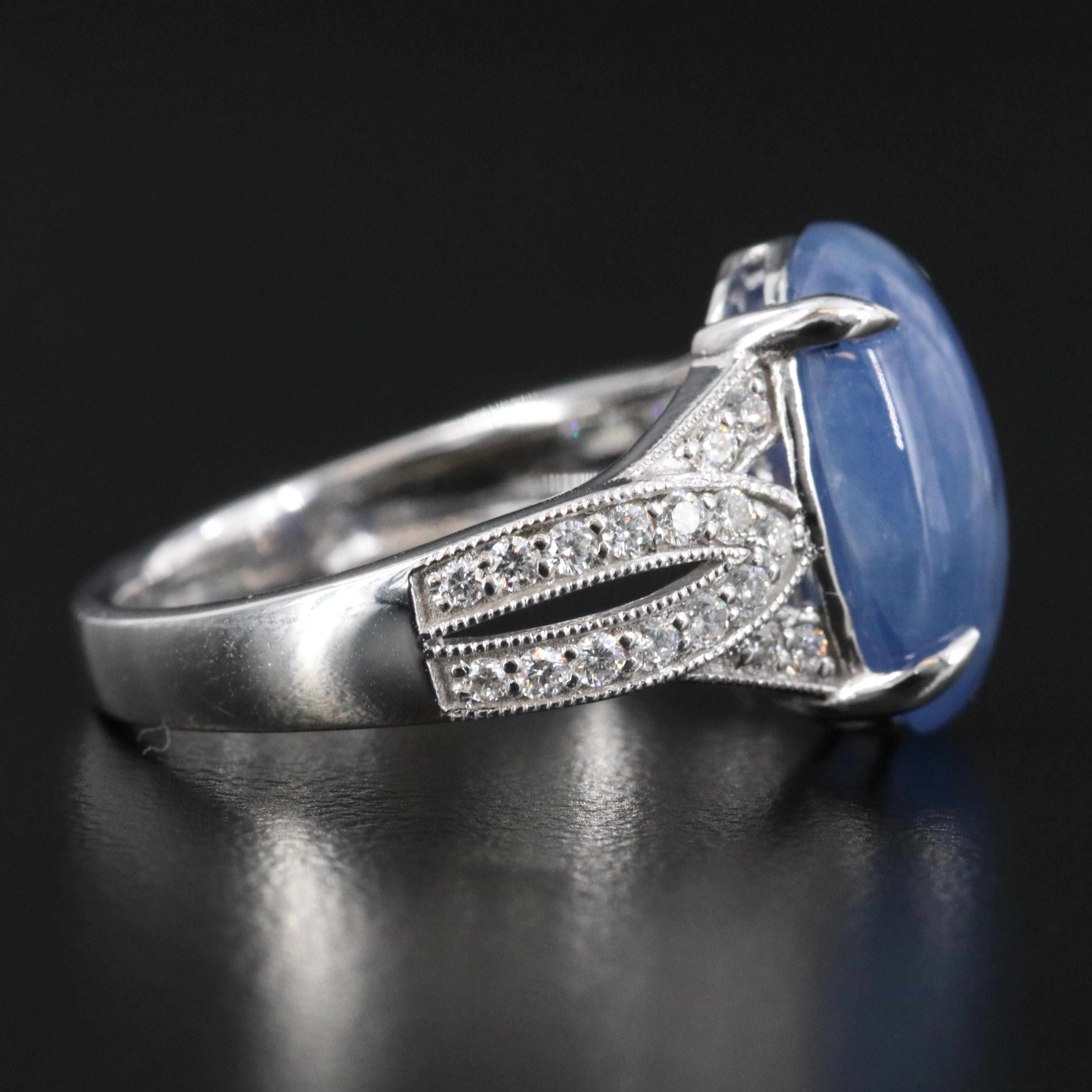 Oscar Friedman Platinum 7.48 CT Sapphire and Diamond Ring with GIA Report