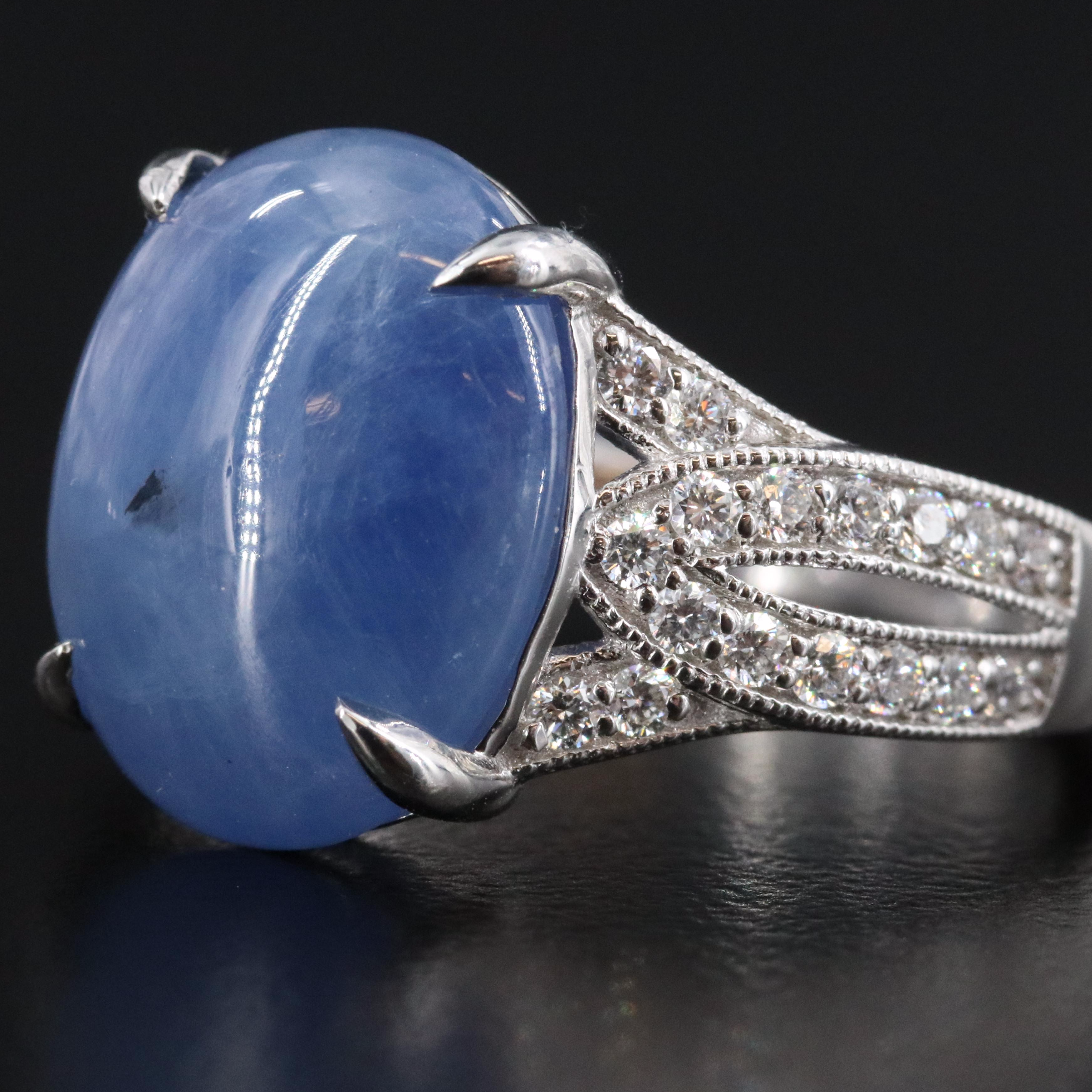 Oscar Friedman Platinum 7.48 CT Sapphire and Diamond Ring with GIA Report