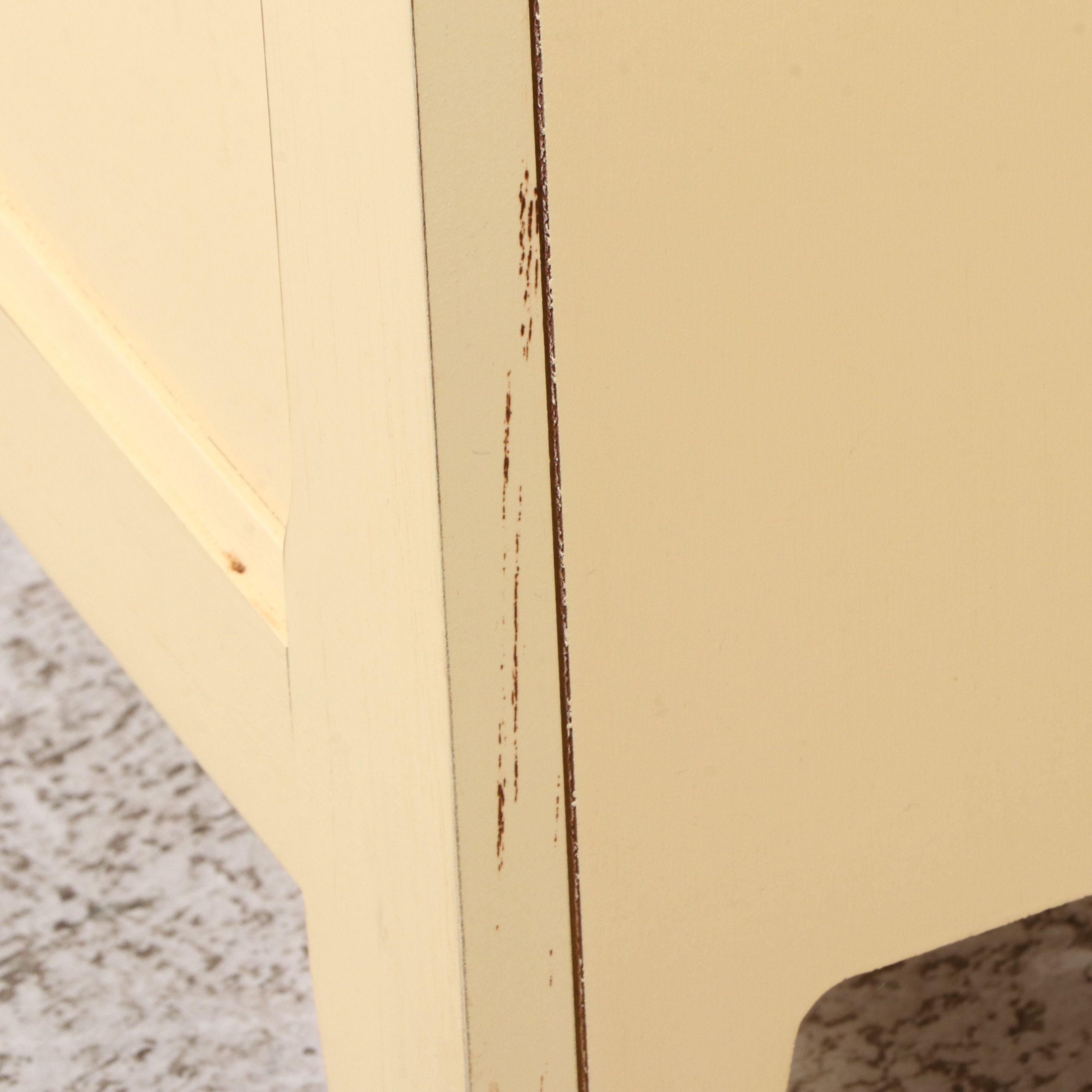 Victorian Style Paint Decorated Two-Tier Side Table and Wooden Trunk