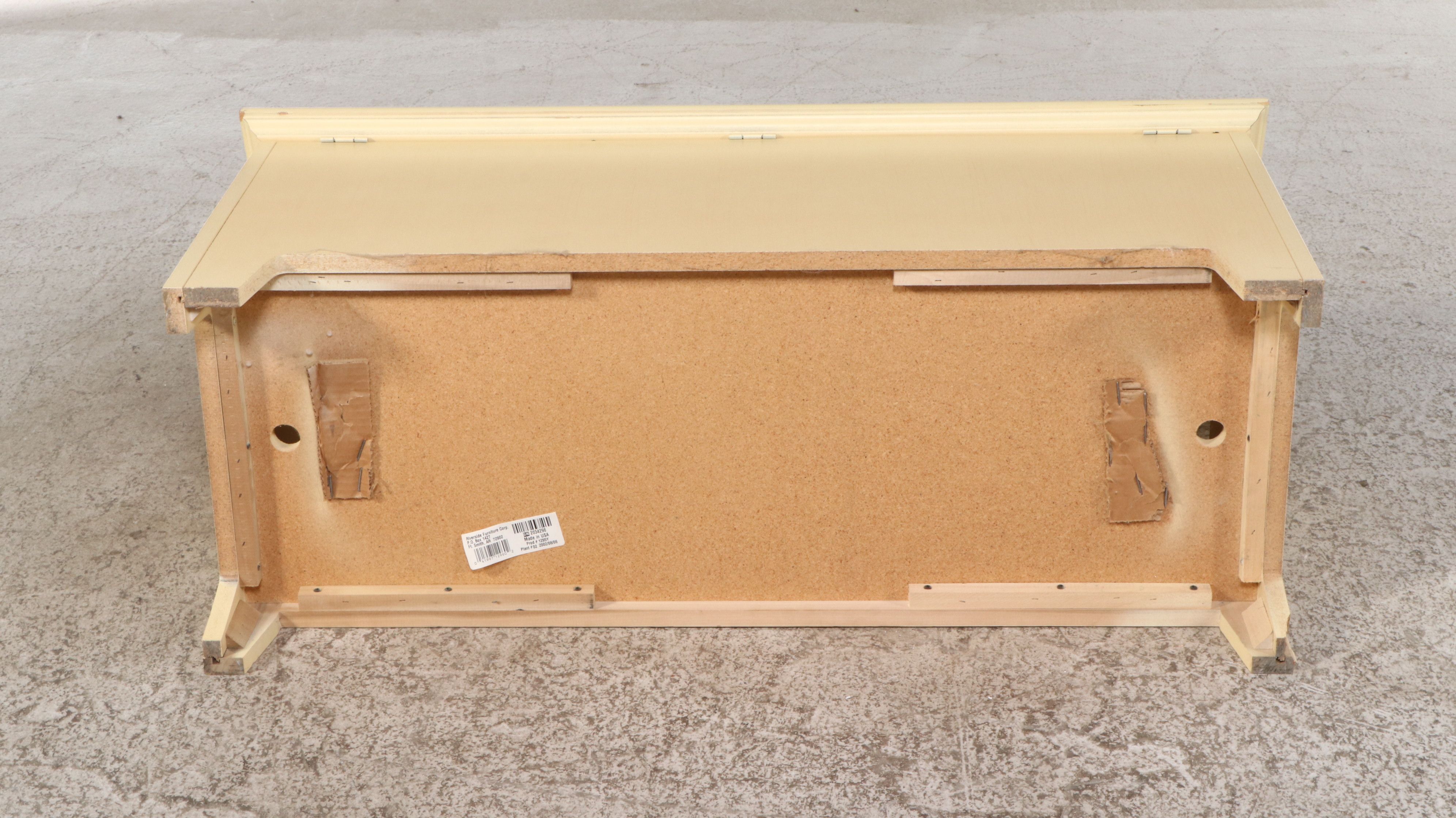 Victorian Style Paint Decorated Two-Tier Side Table and Wooden Trunk