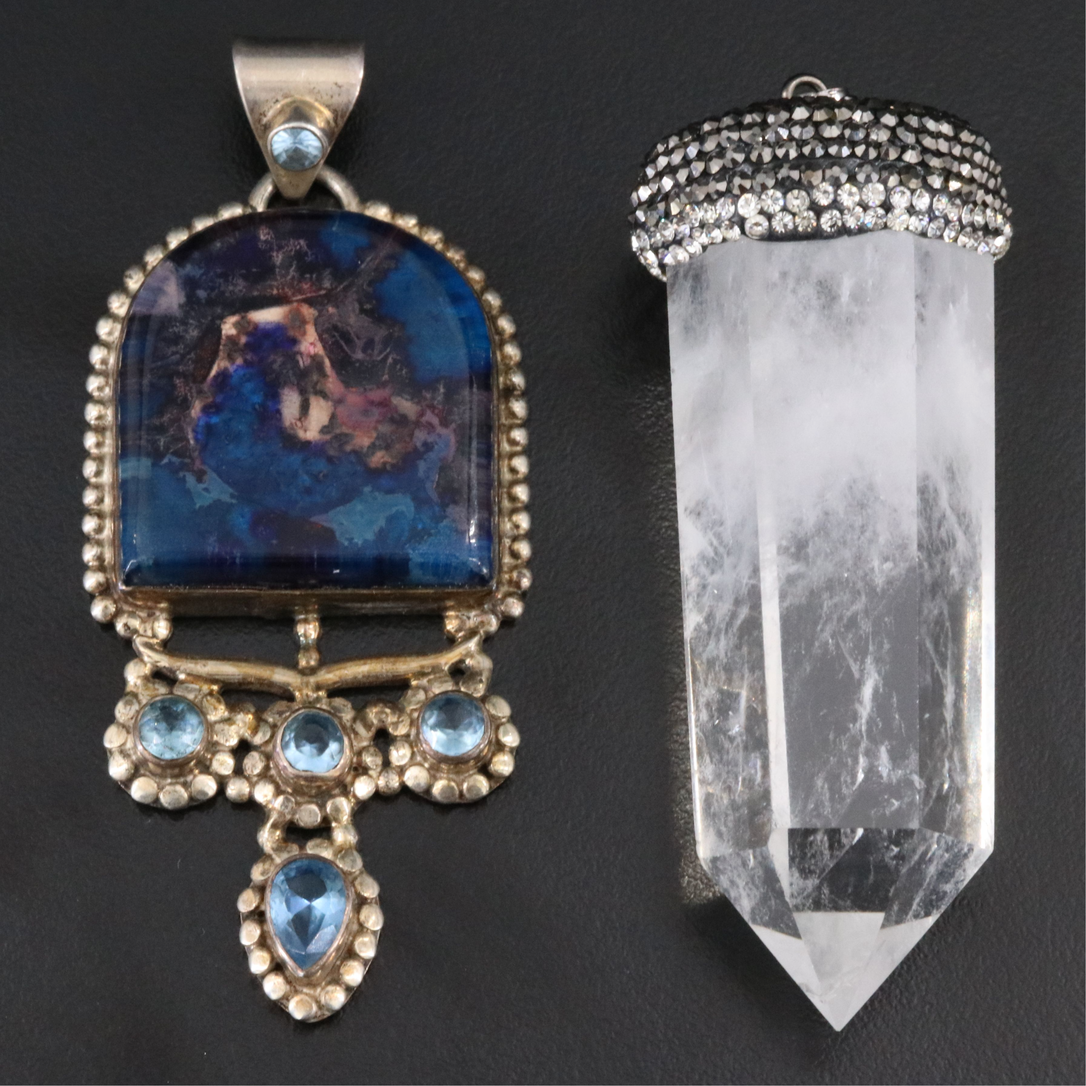 Sterling and Quartz Featured in Pendant Pairing