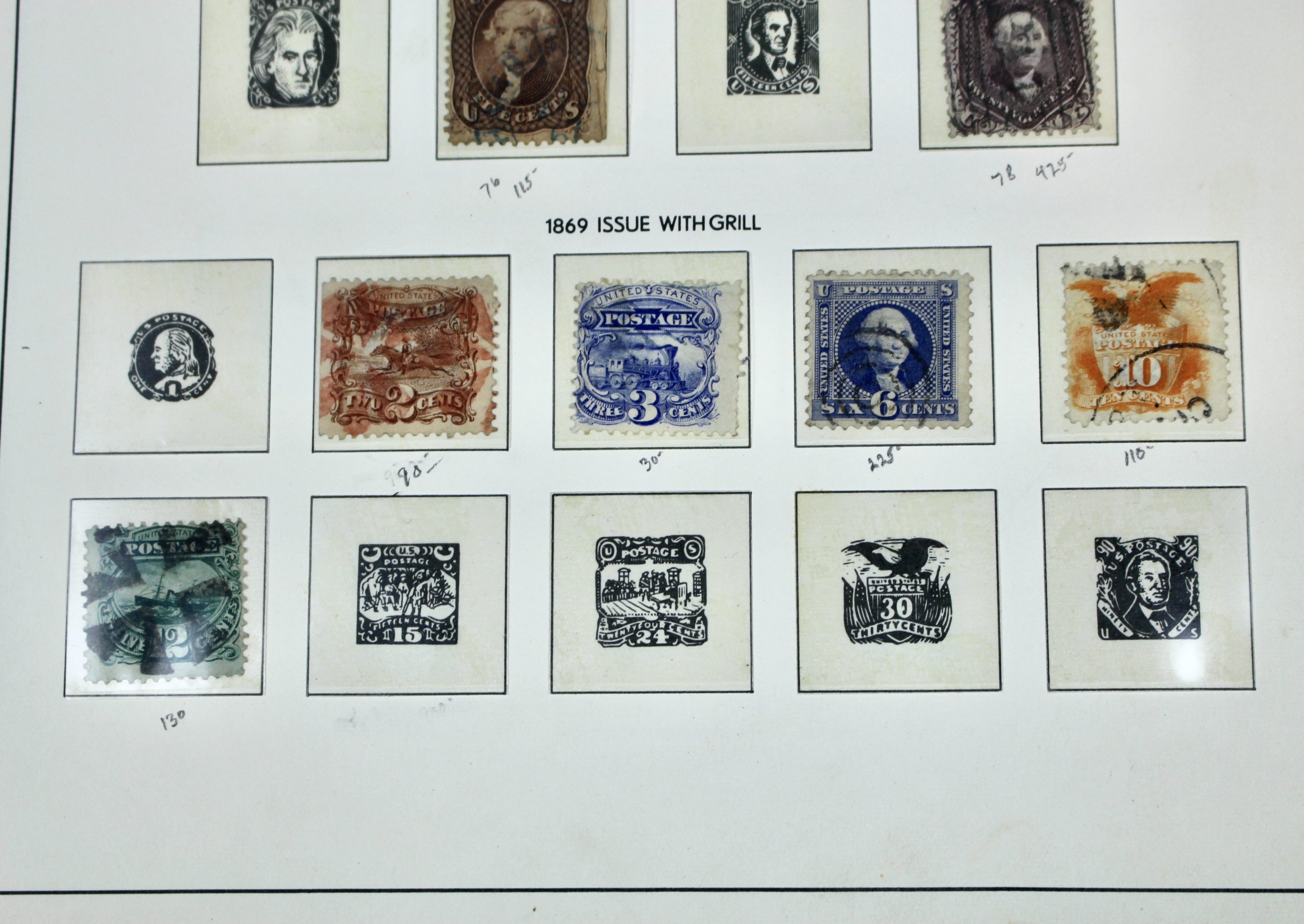 Early Used U.S. Postage Stamp Collection, 1851 to 1882