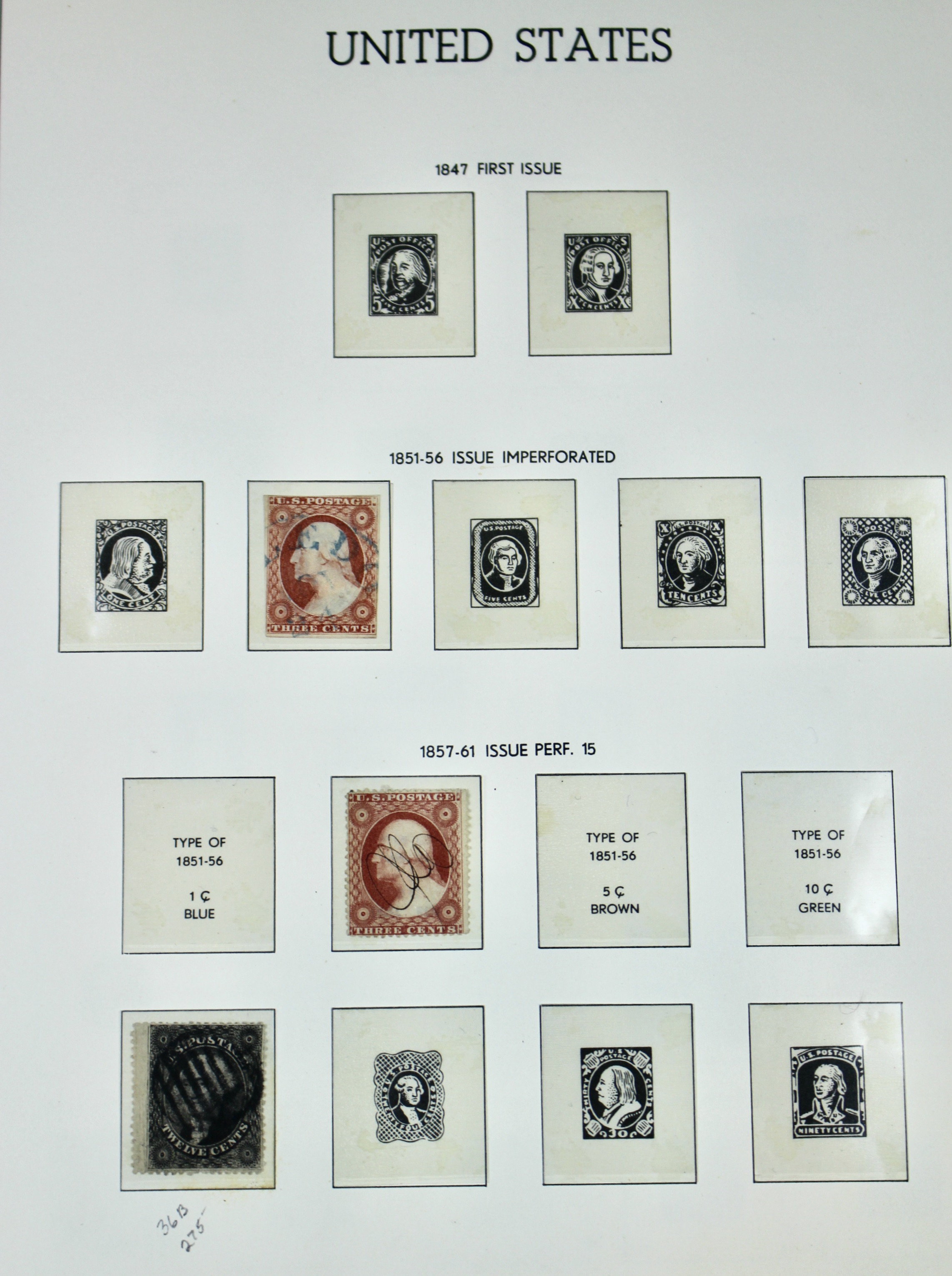 Early Used U.S. Postage Stamp Collection, 1851 to 1882