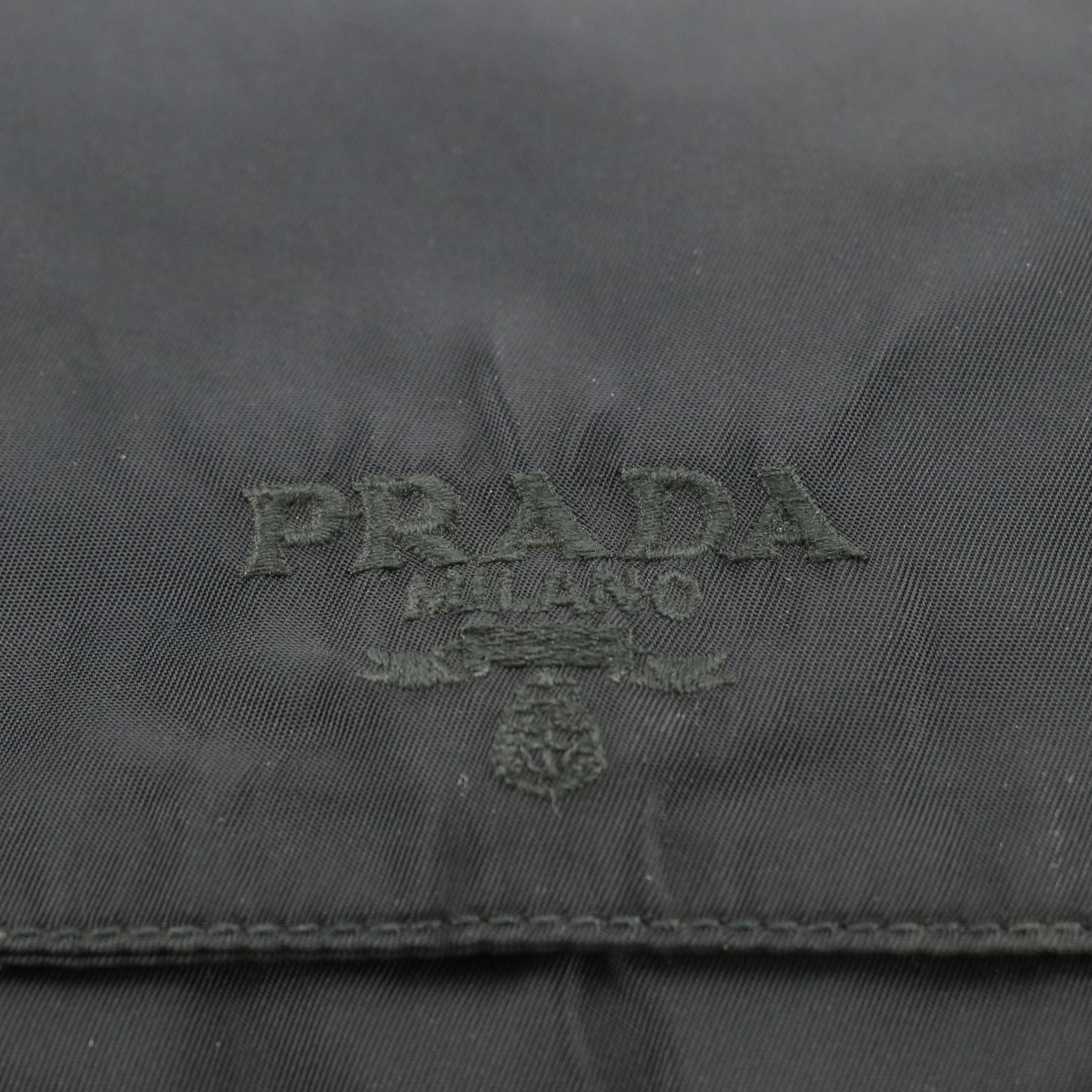 Prada Black Chain Swing Shoulder Bag in Black Tessuto Nylon