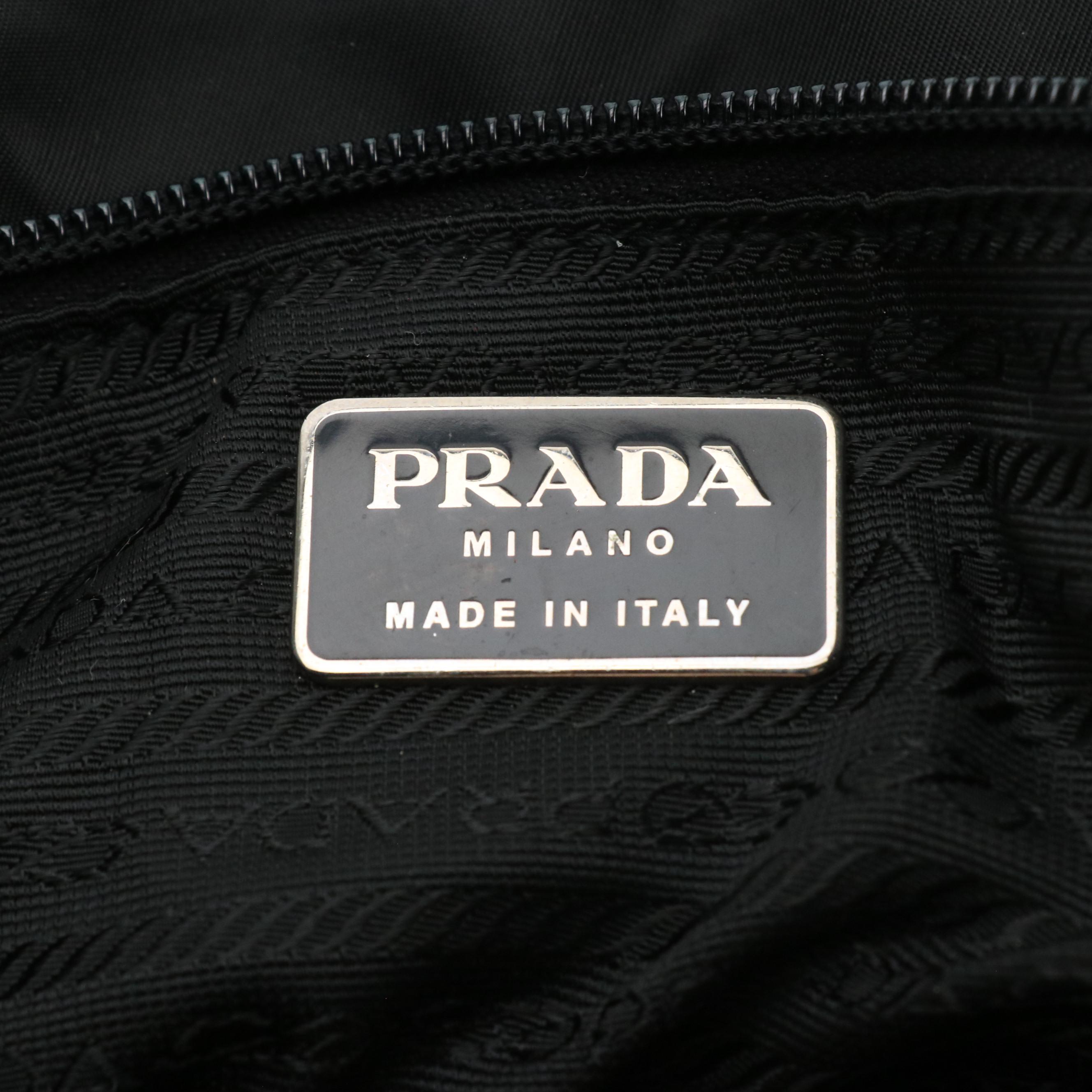 Prada Black Chain Swing Shoulder Bag in Black Tessuto Nylon