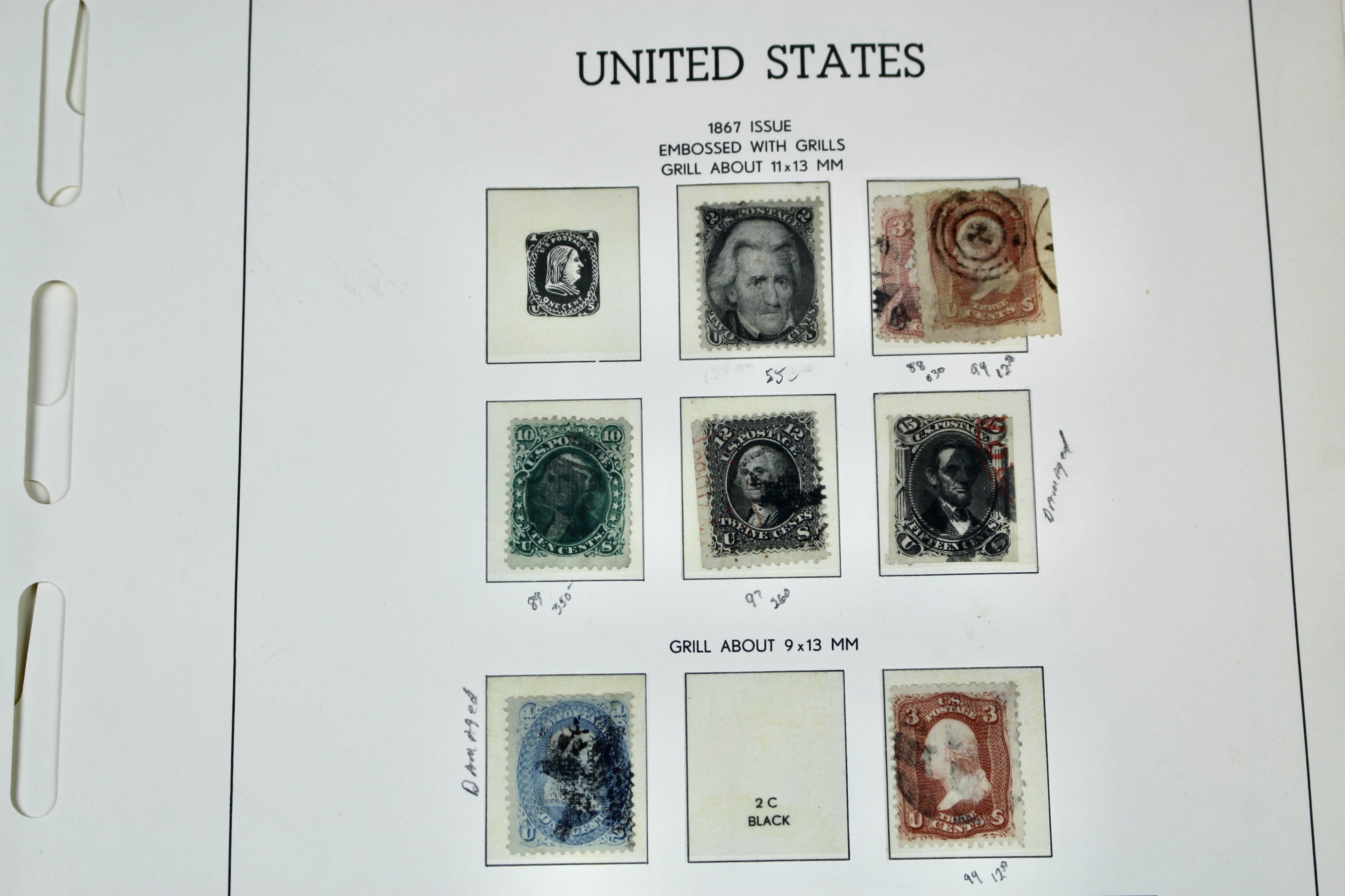 Early Used U.S. Postage Stamp Collection, 1851 to 1882