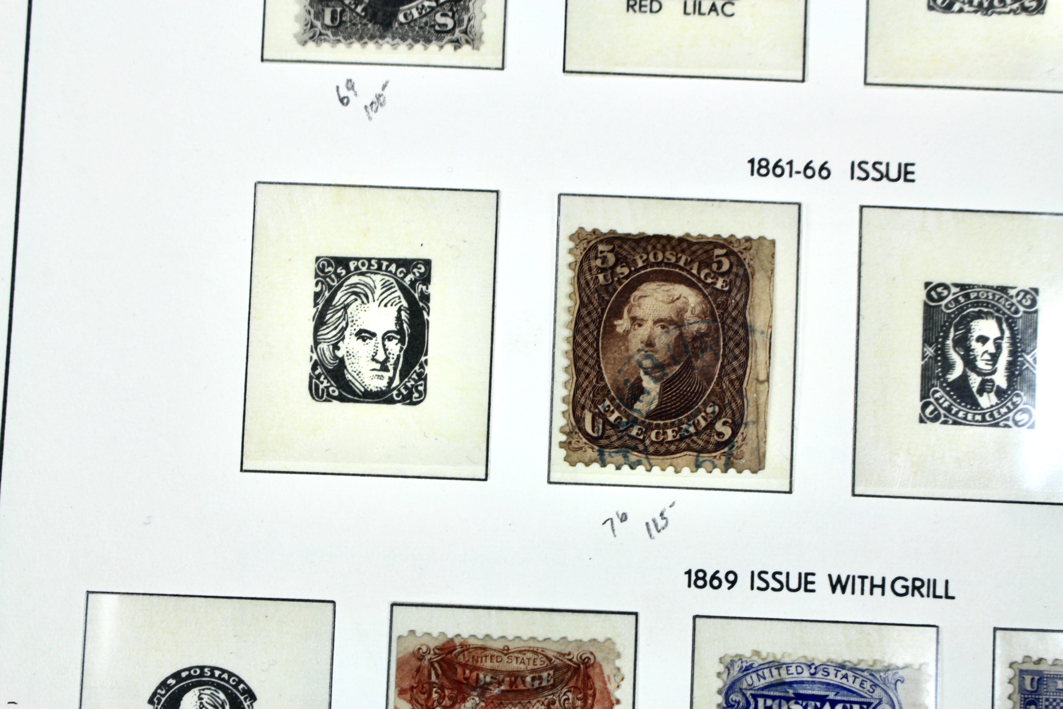 Early Used U.S. Postage Stamp Collection, 1851 to 1882