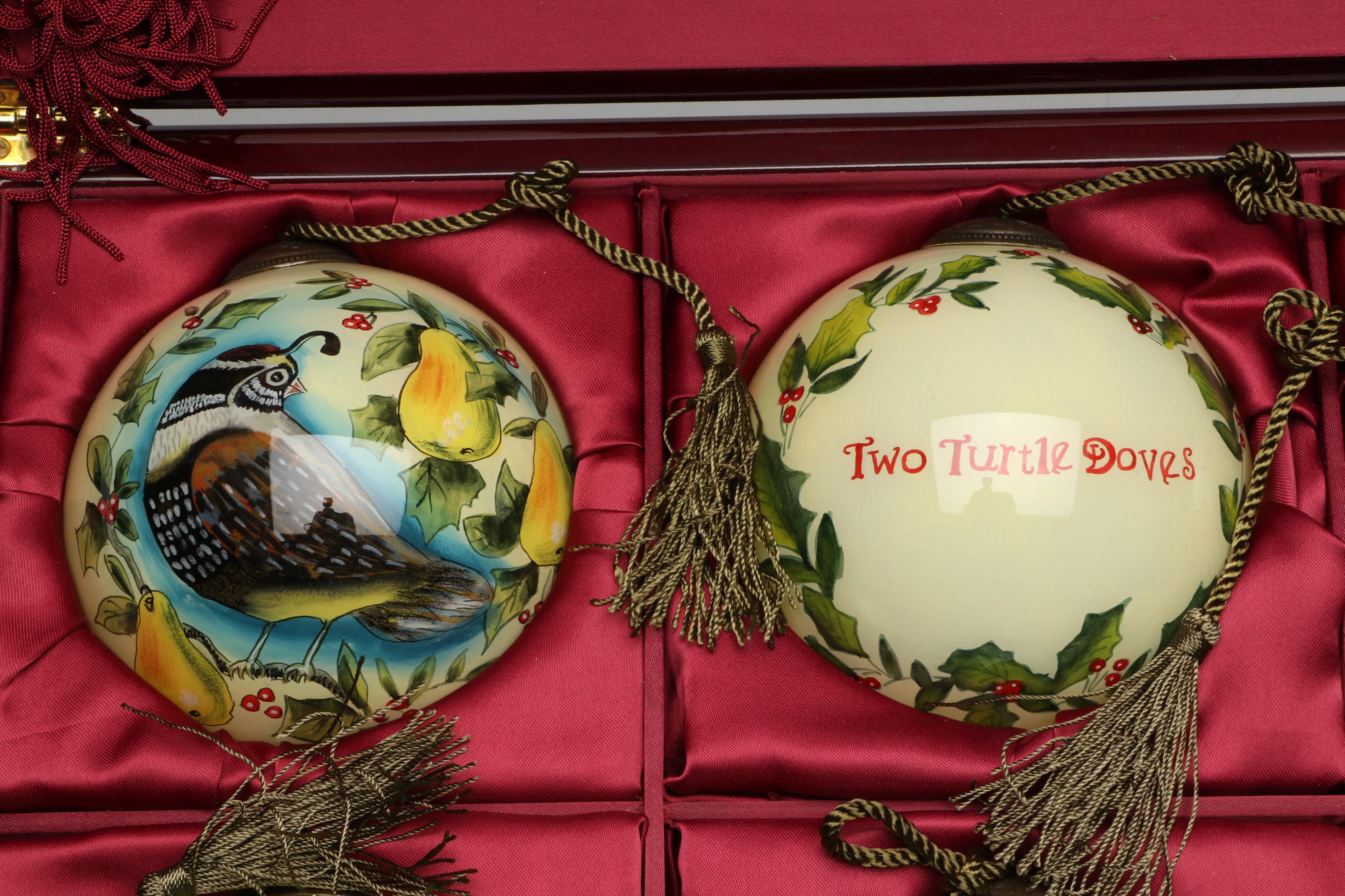 Ne'Qwa Art "12 Days of Christmas" Glass Ornament Set