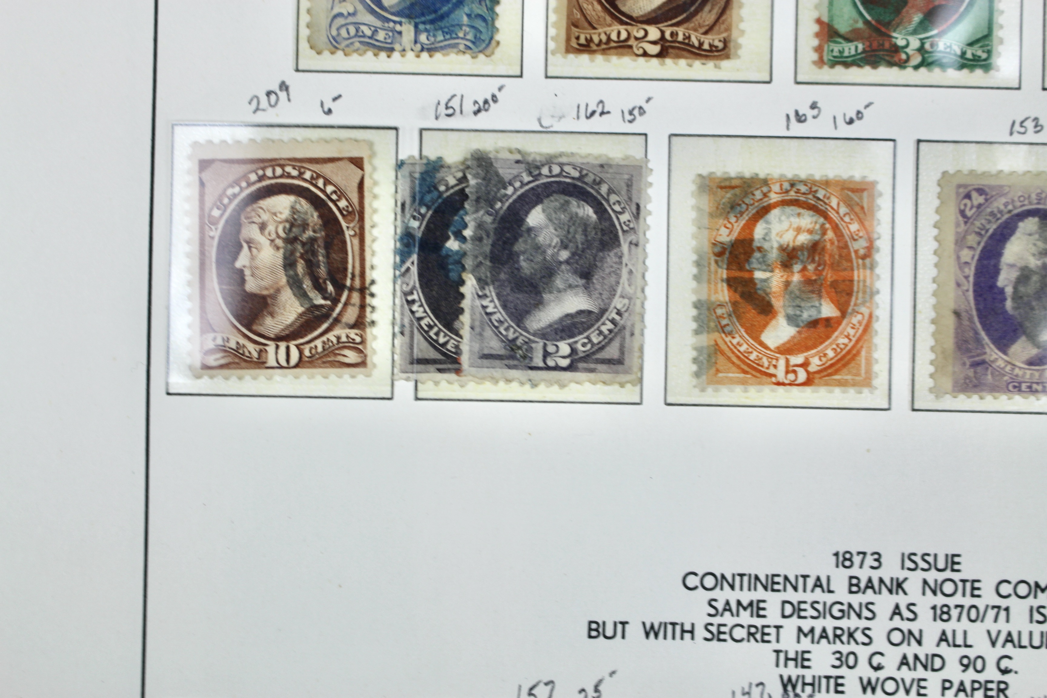 Early Used U.S. Postage Stamp Collection, 1851 to 1882