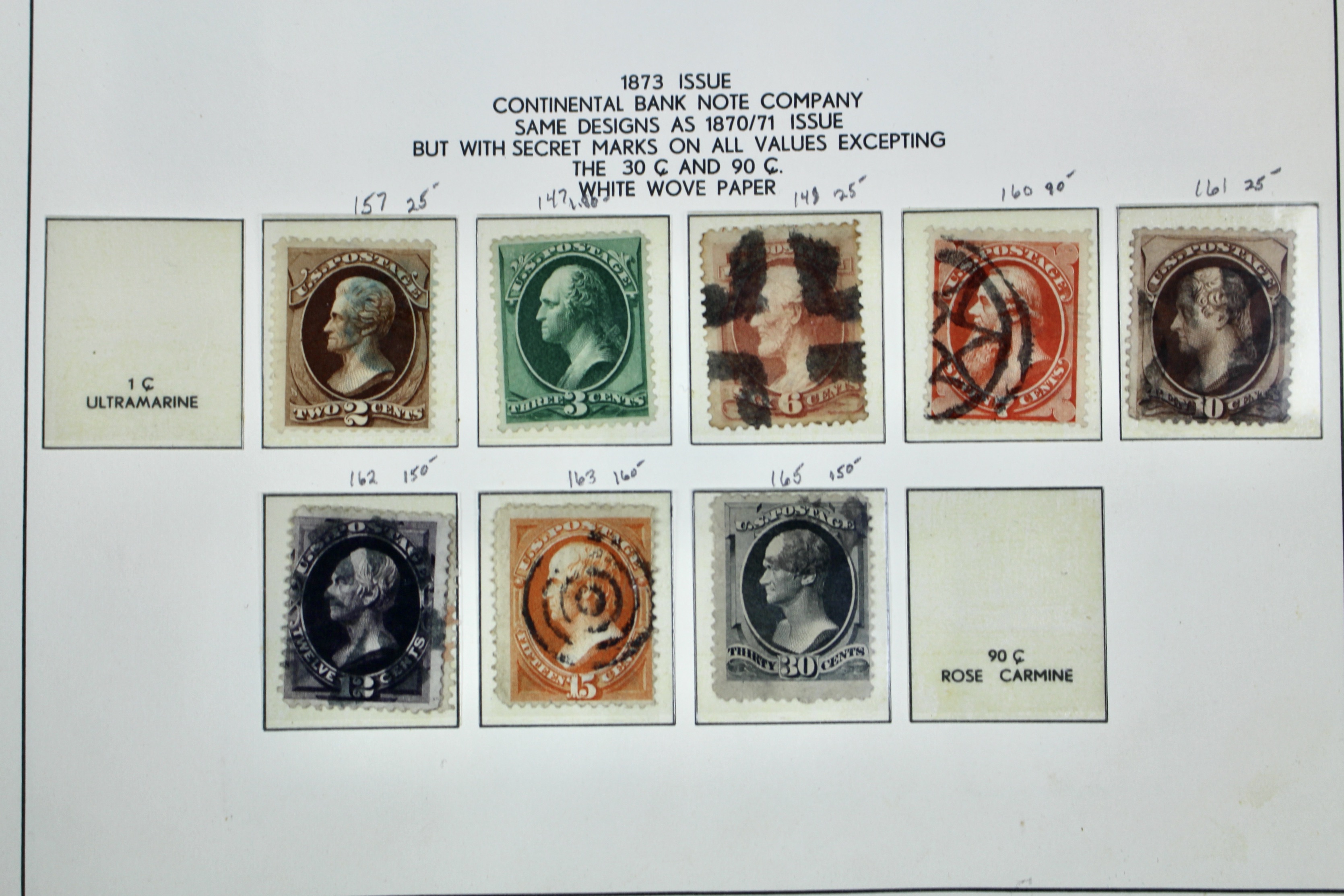 Early Used U.S. Postage Stamp Collection, 1851 to 1882