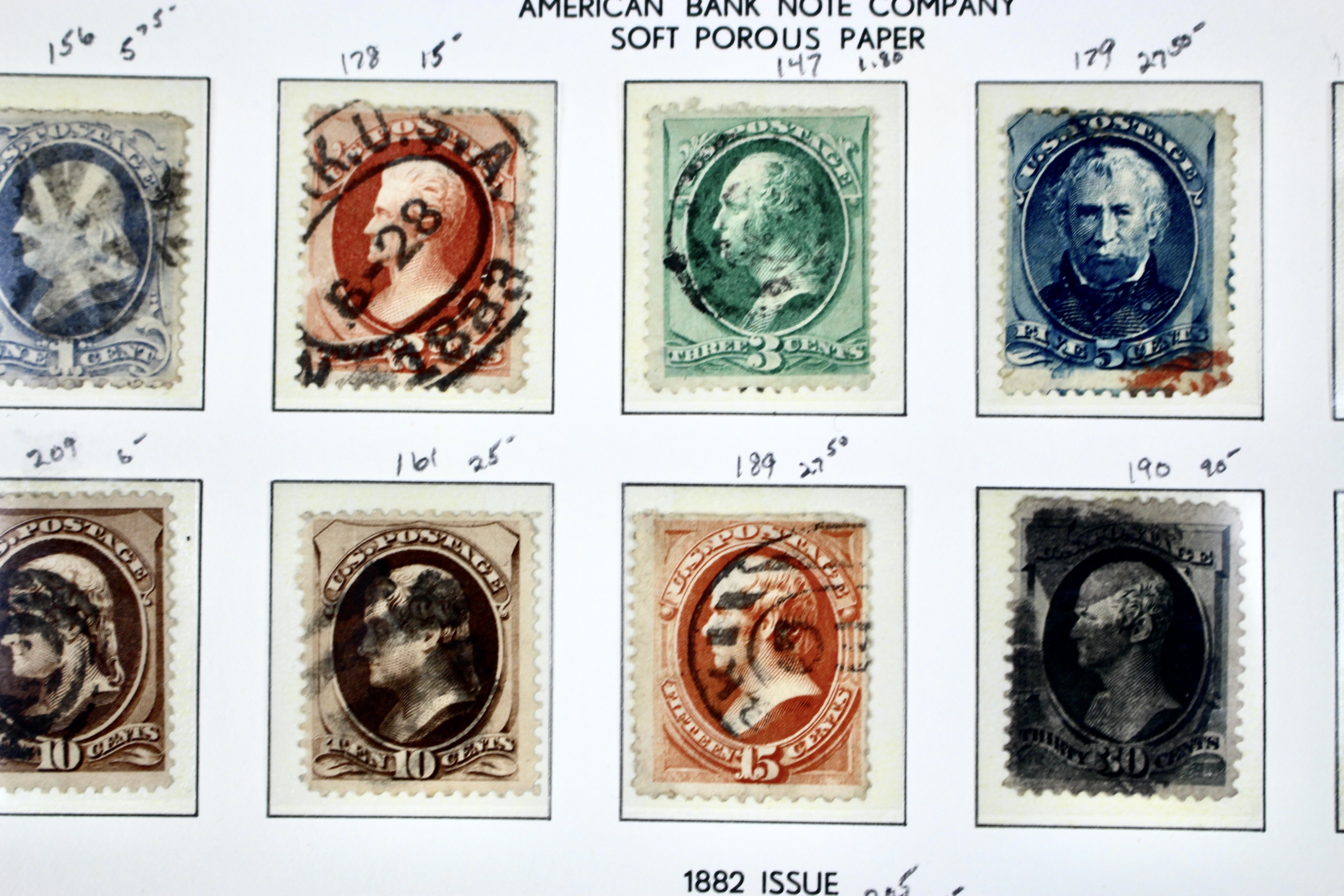 Early Used U.S. Postage Stamp Collection, 1851 to 1882