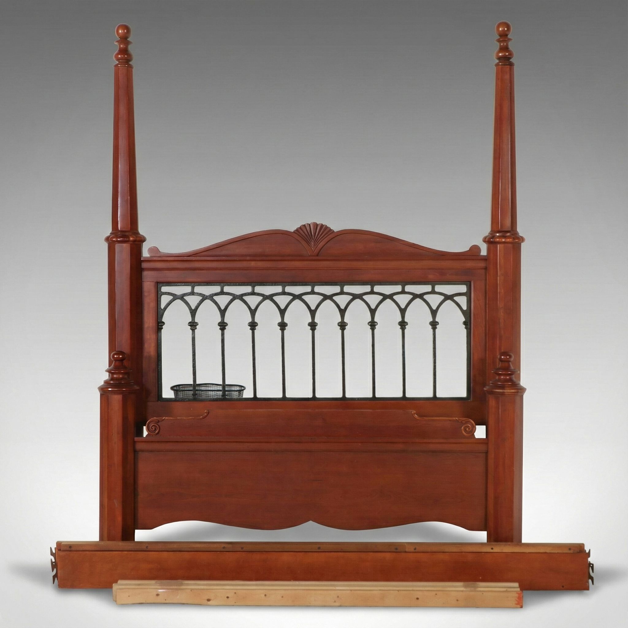 Lexington Furniture Modern Victorian Style Wooden Bed Frame with Metal Accents