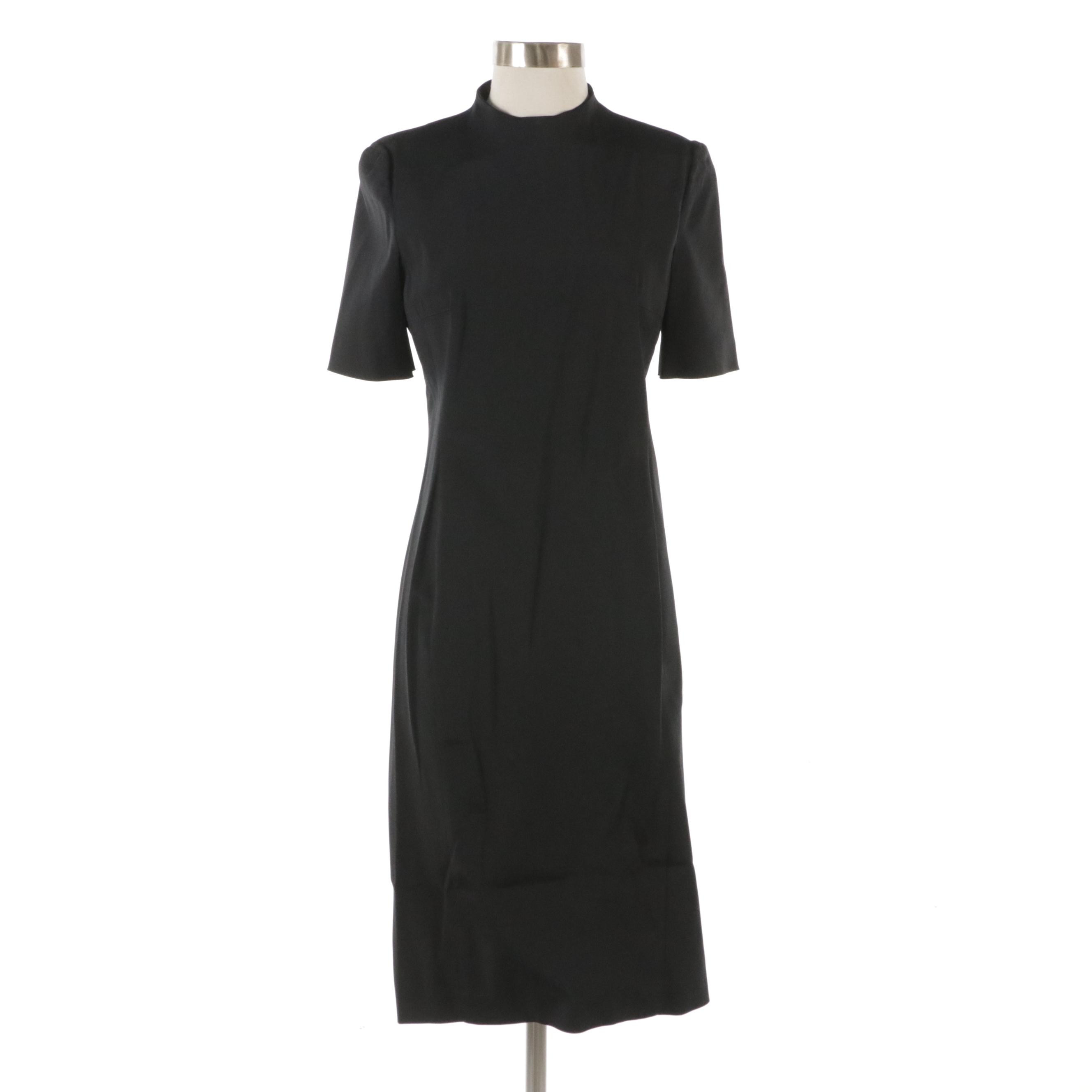 Prada Black Short Sleeve Dress in Polyester Spandex