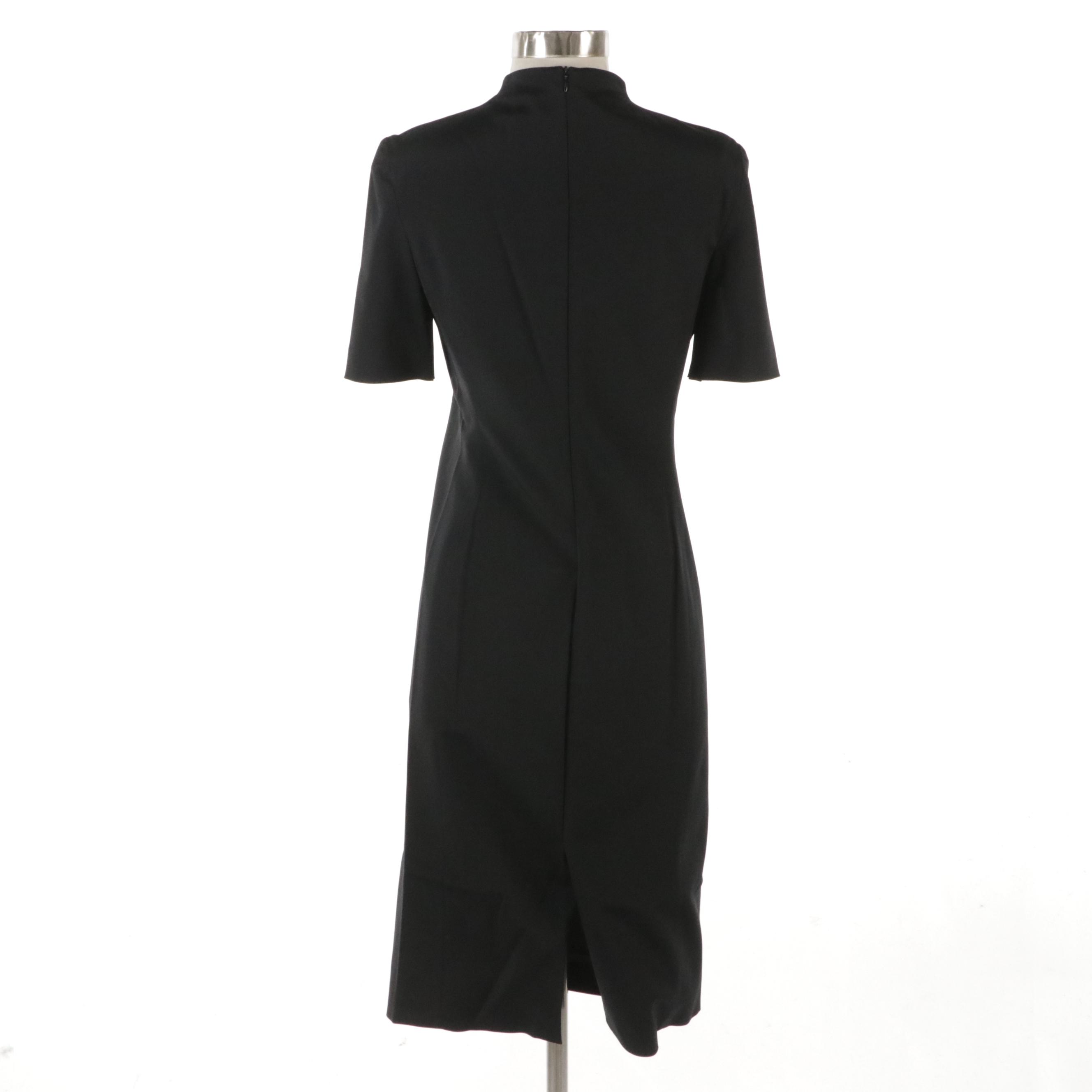 Prada Black Short Sleeve Dress in Polyester Spandex