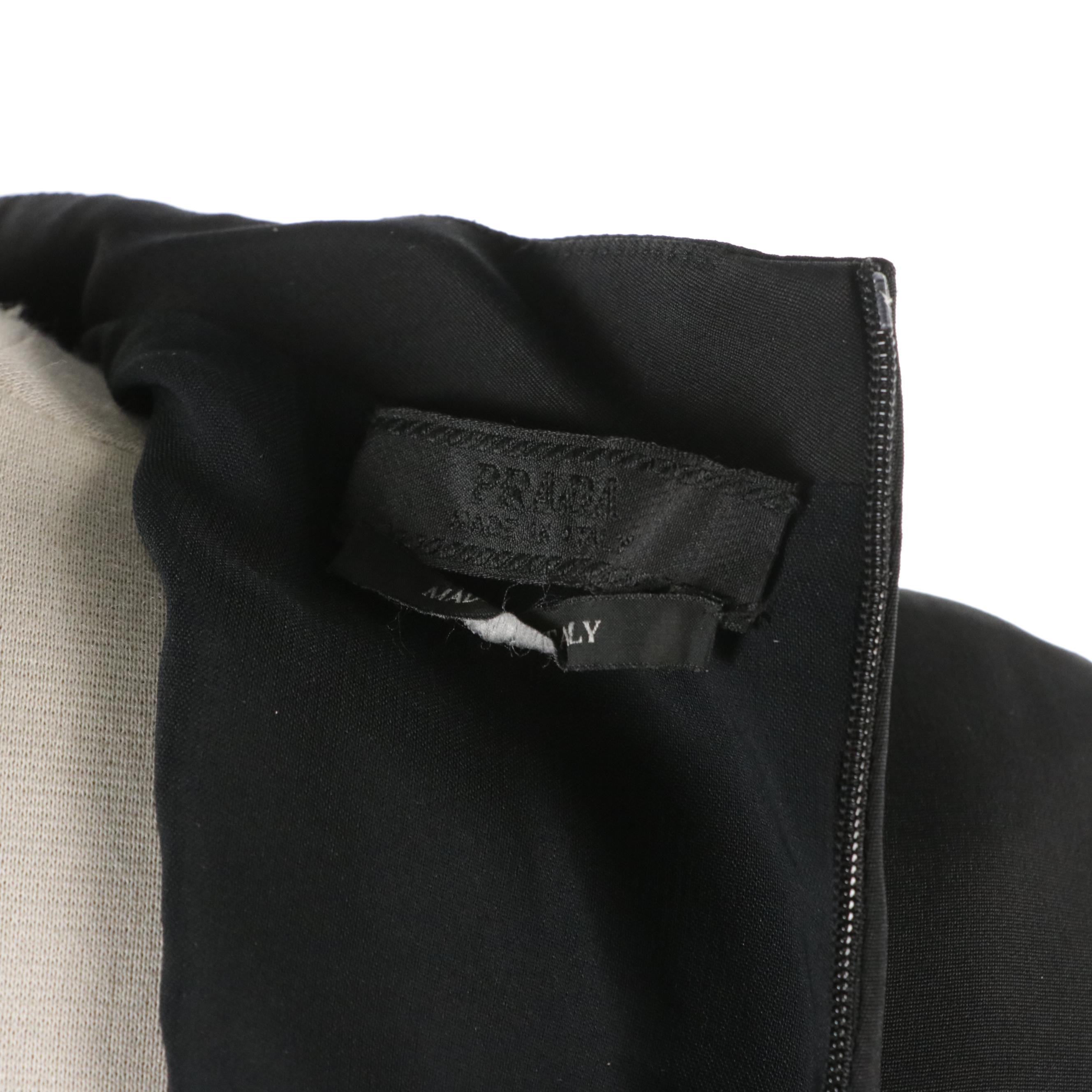 Prada Black Short Sleeve Dress in Polyester Spandex