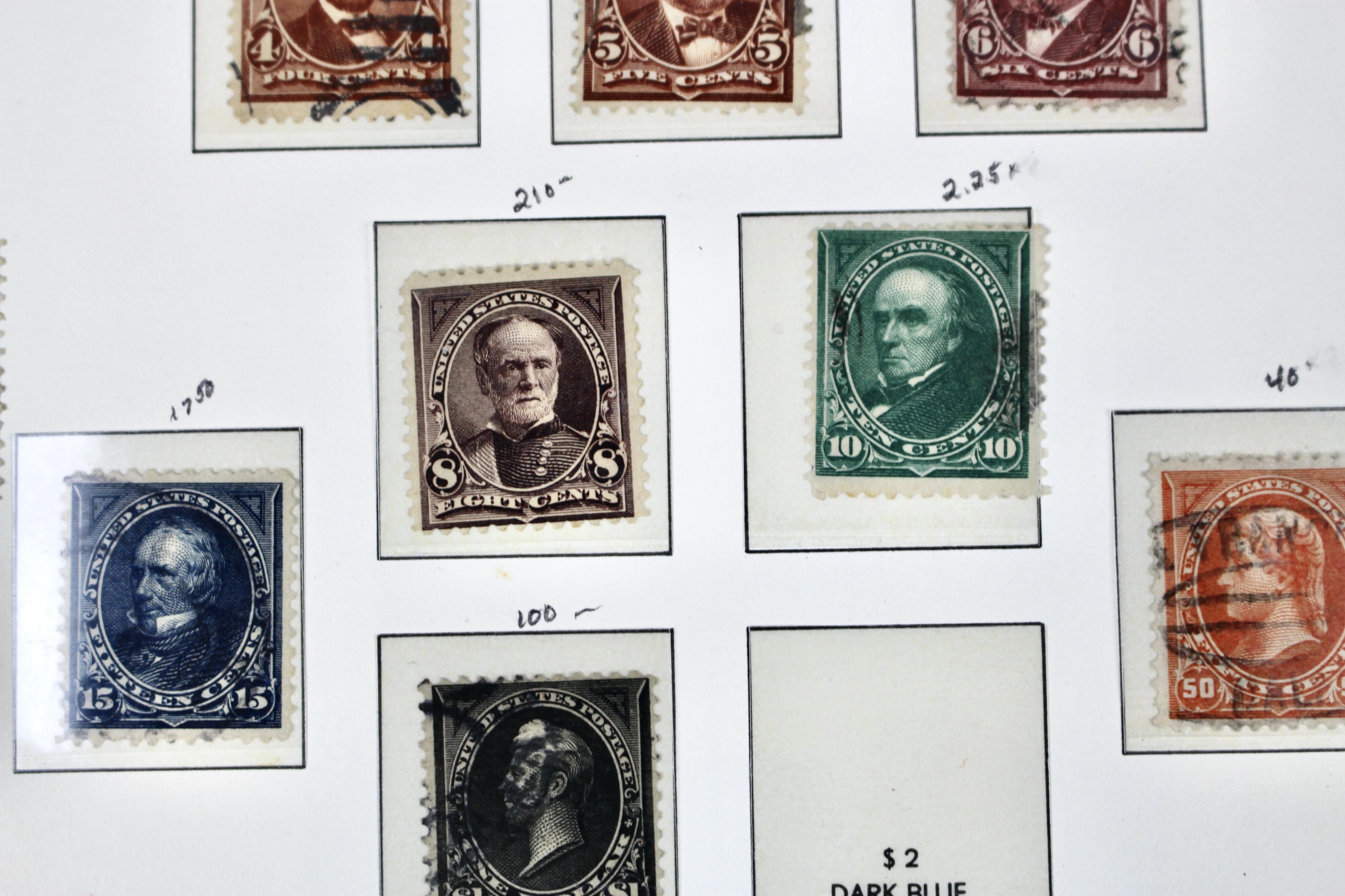 Antique U.S. Postage Stamp Collection, 1883 to 1917, Mint and Used
