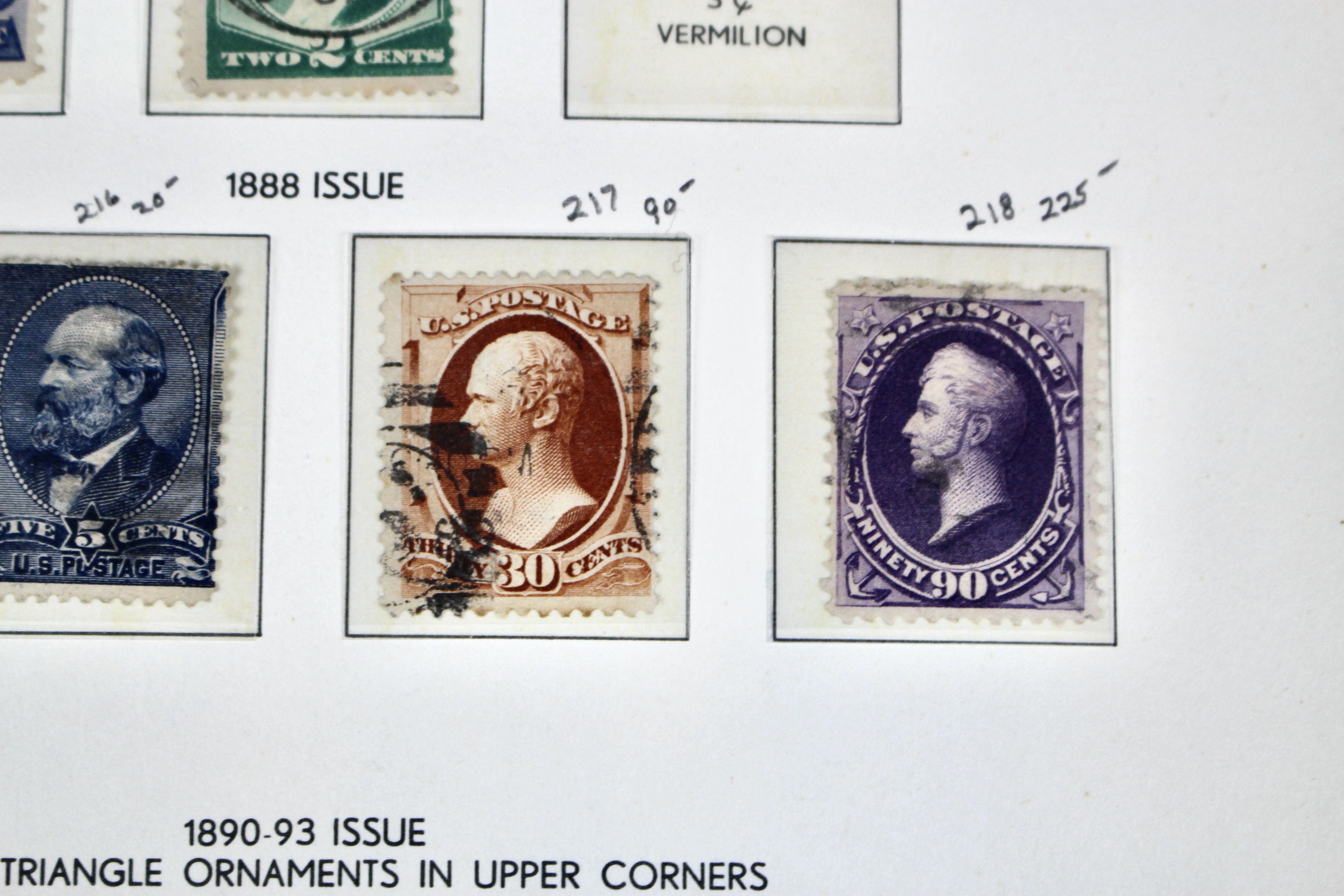 Antique U.S. Postage Stamp Collection, 1883 to 1917, Mint and Used