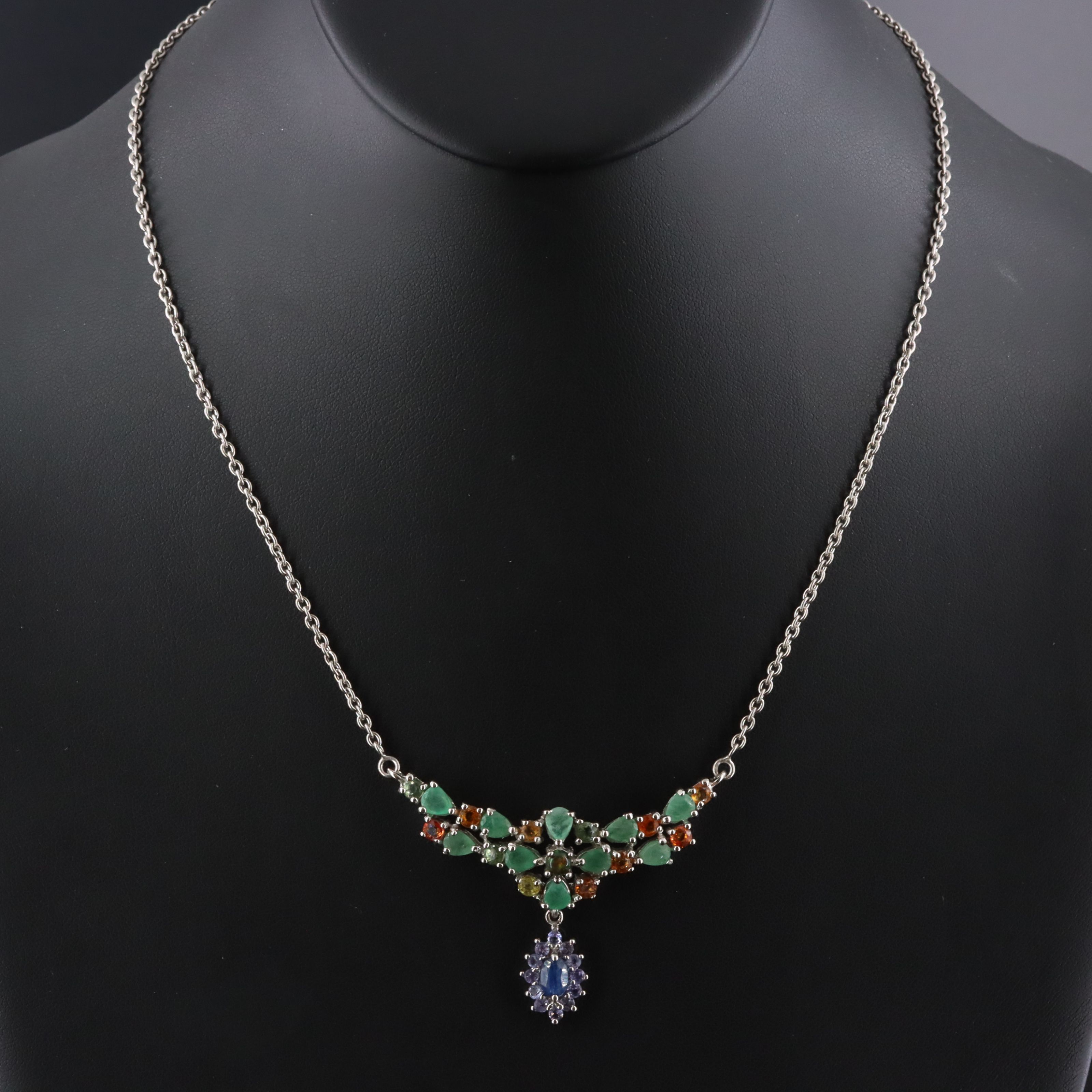 Sterling Gemstone Necklace