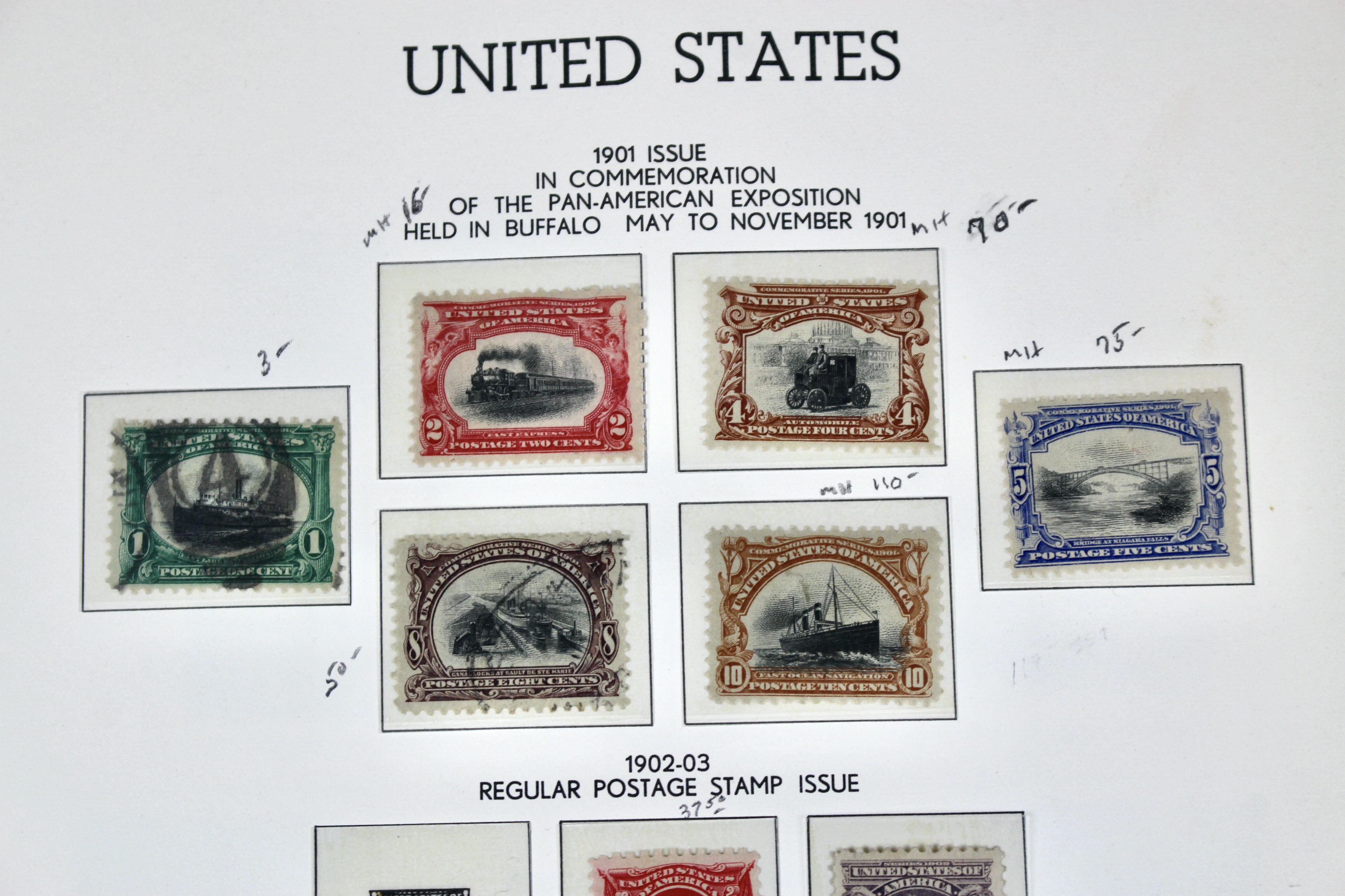 Antique U.S. Postage Stamp Collection, 1883 to 1917, Mint and Used