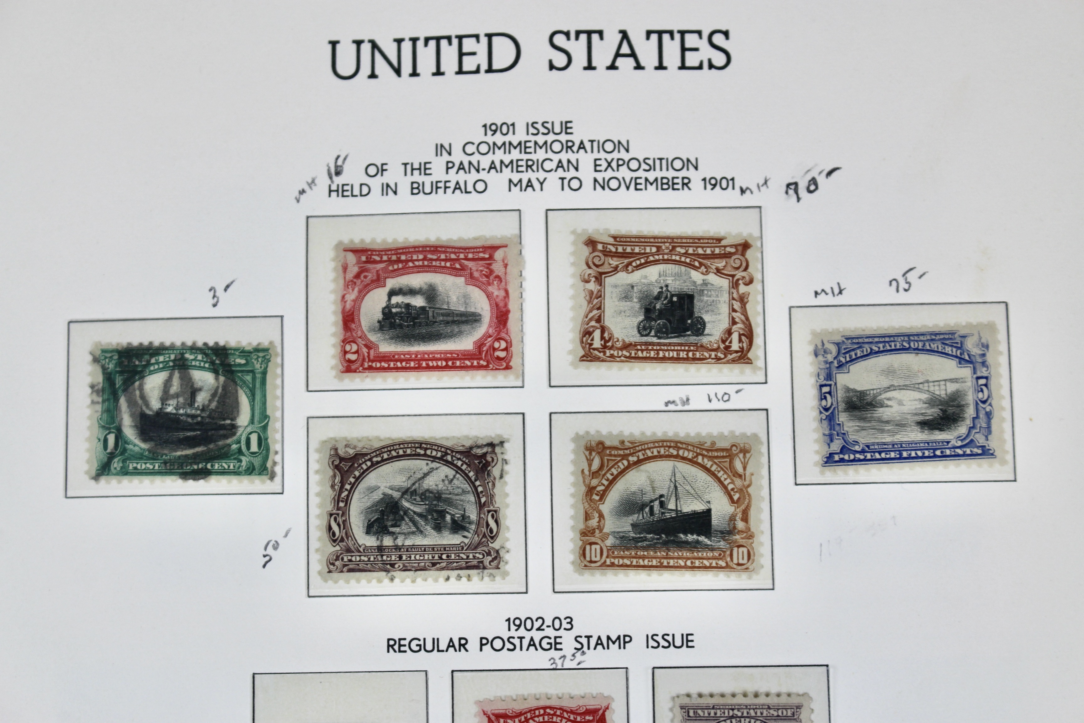 Antique U.S. Postage Stamp Collection, 1883 to 1917, Mint and Used