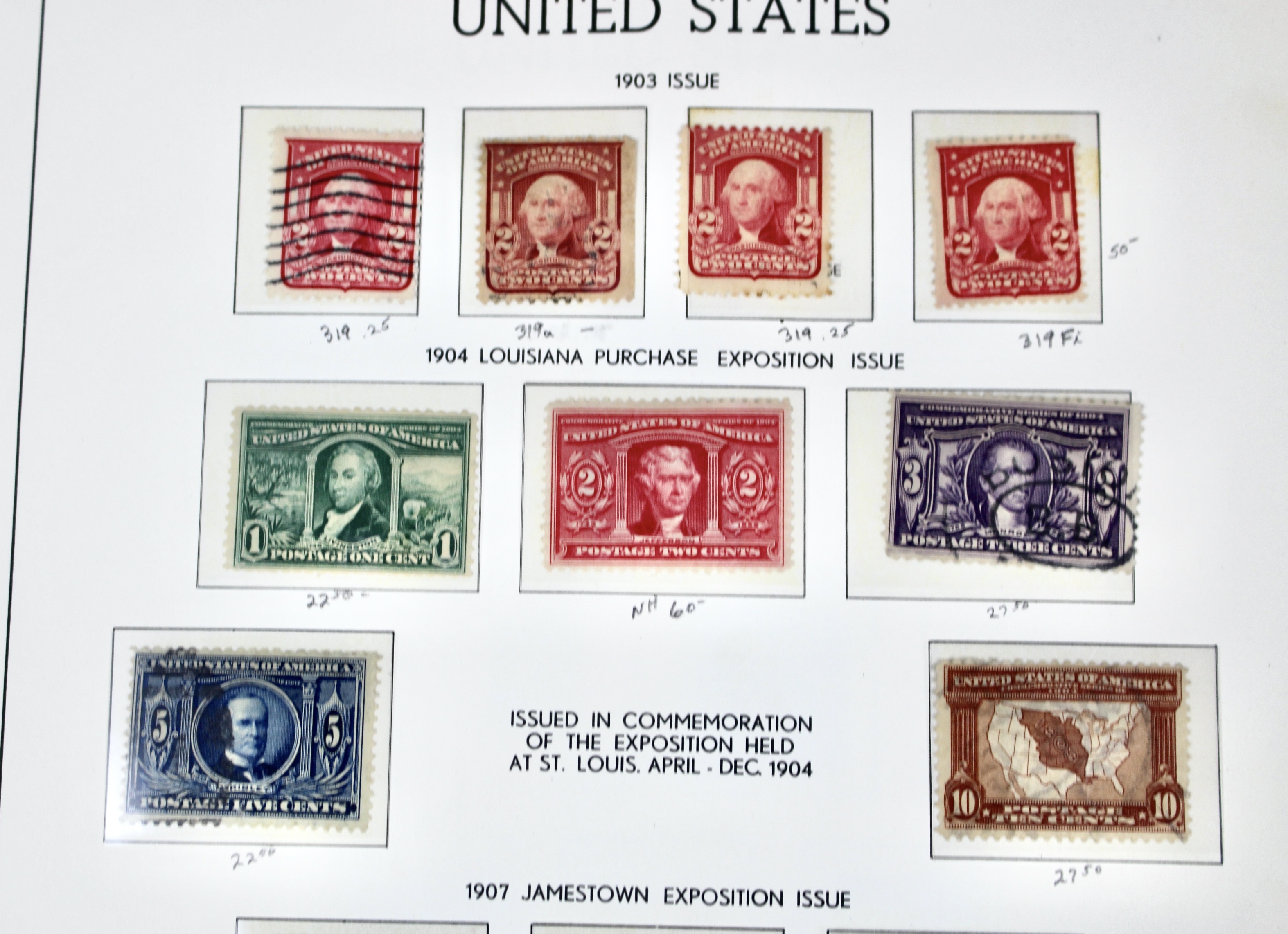 Antique U.S. Postage Stamp Collection, 1883 to 1917, Mint and Used