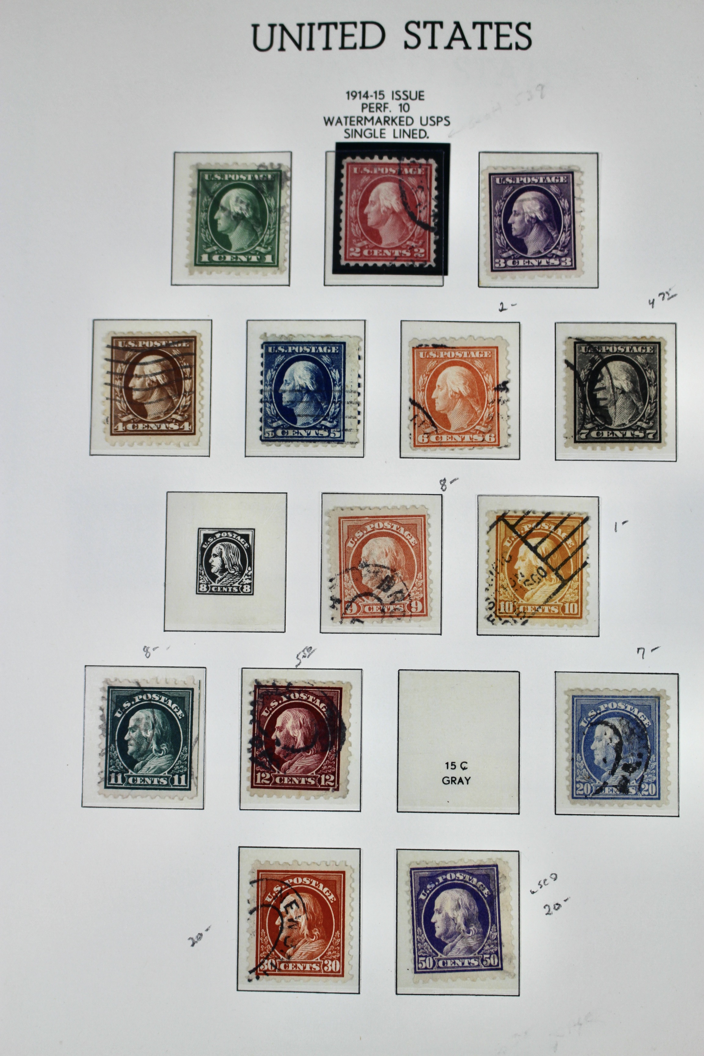 Antique U.S. Postage Stamp Collection, 1883 to 1917, Mint and Used