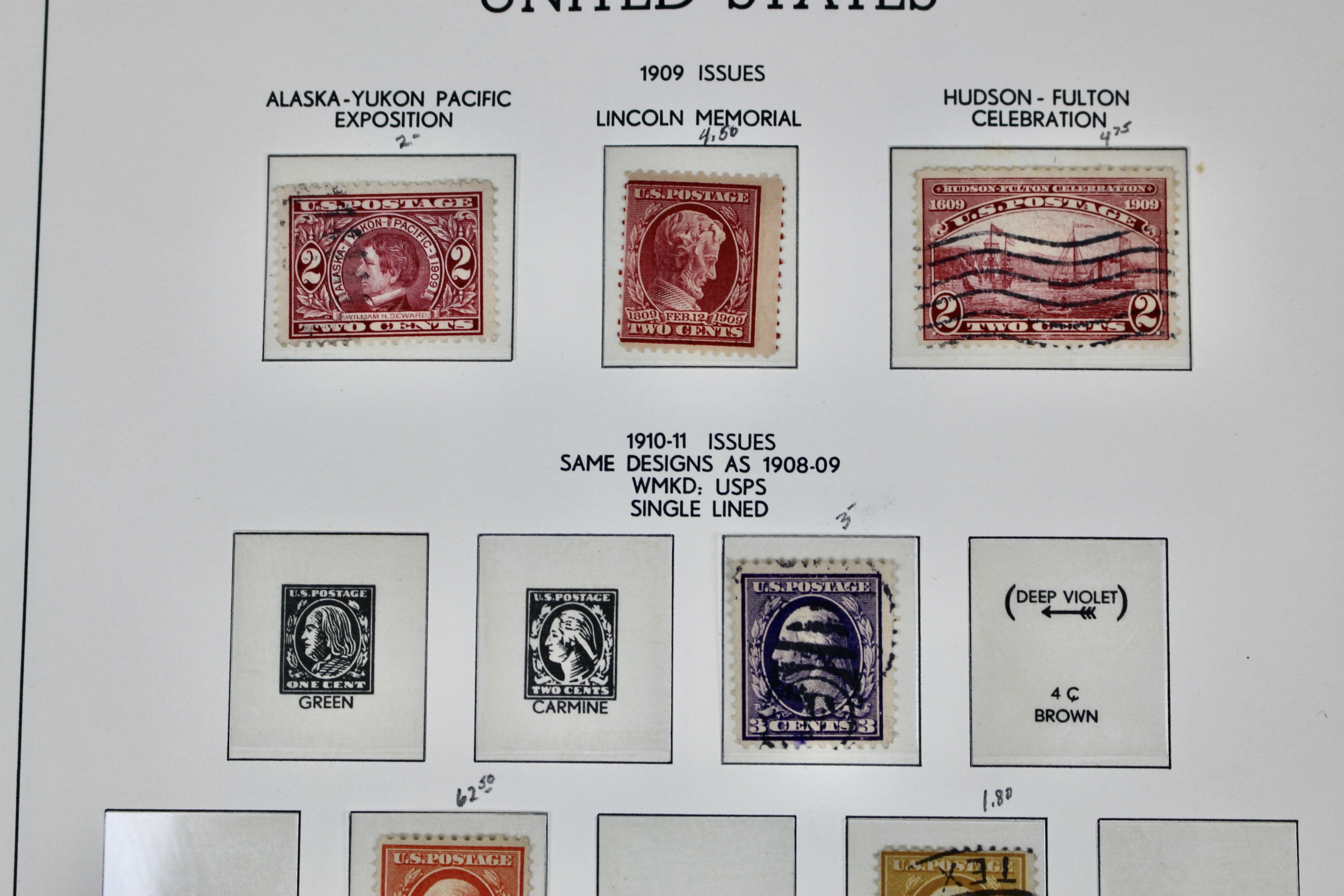 Antique U.S. Postage Stamp Collection, 1883 to 1917, Mint and Used