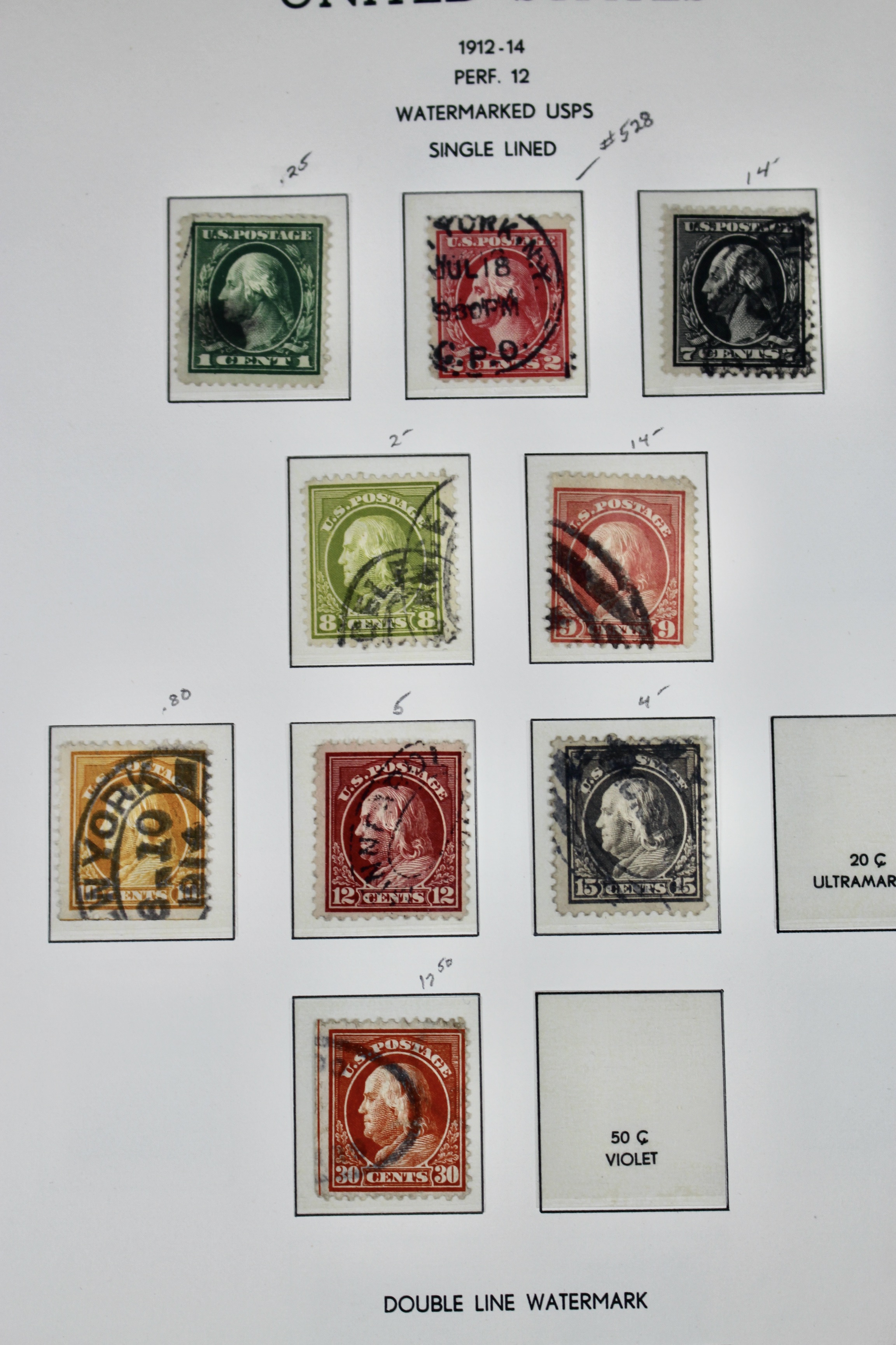 Antique U.S. Postage Stamp Collection, 1883 to 1917, Mint and Used