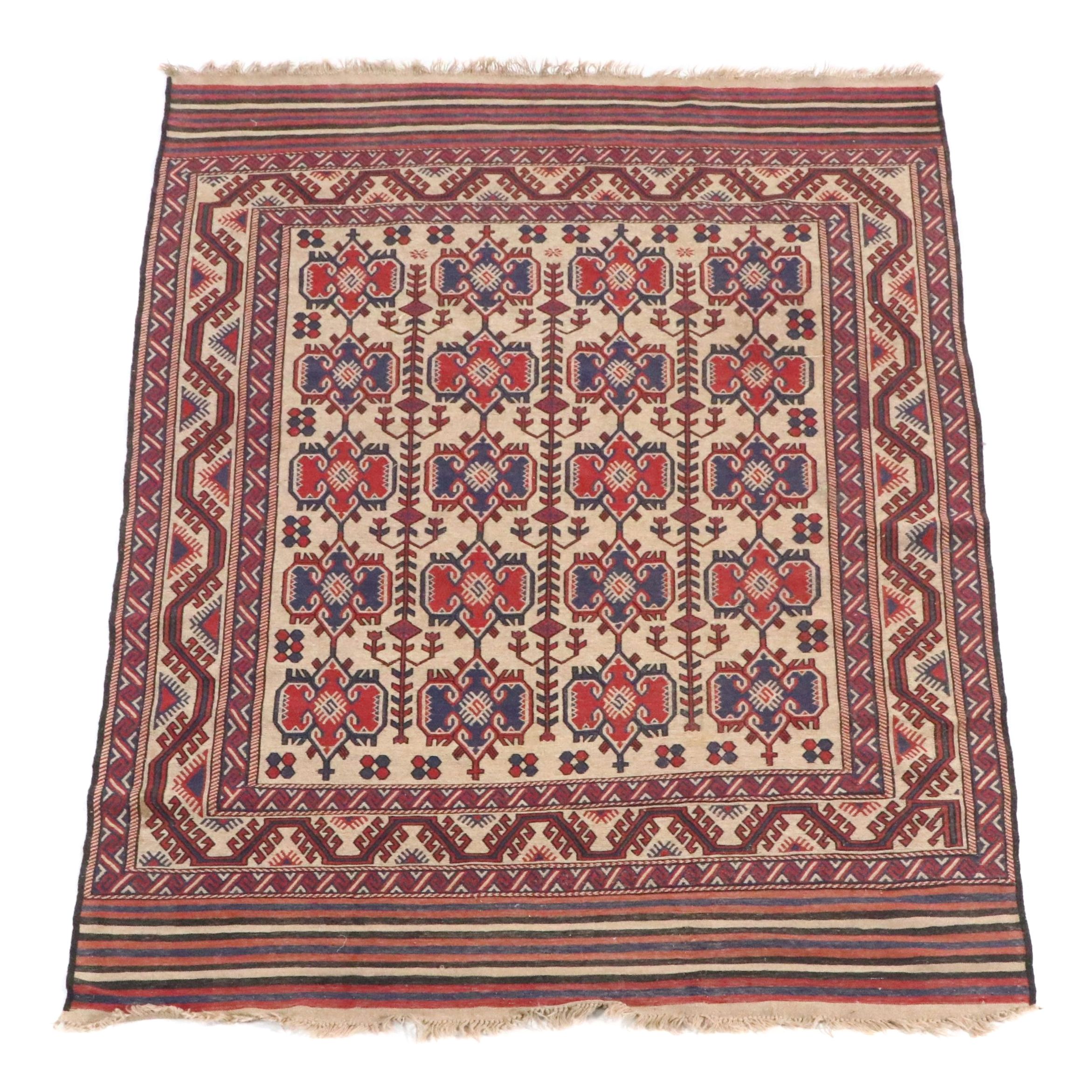 6'5 x 9'5 Handwoven Caucasian Soumak Area Rug
