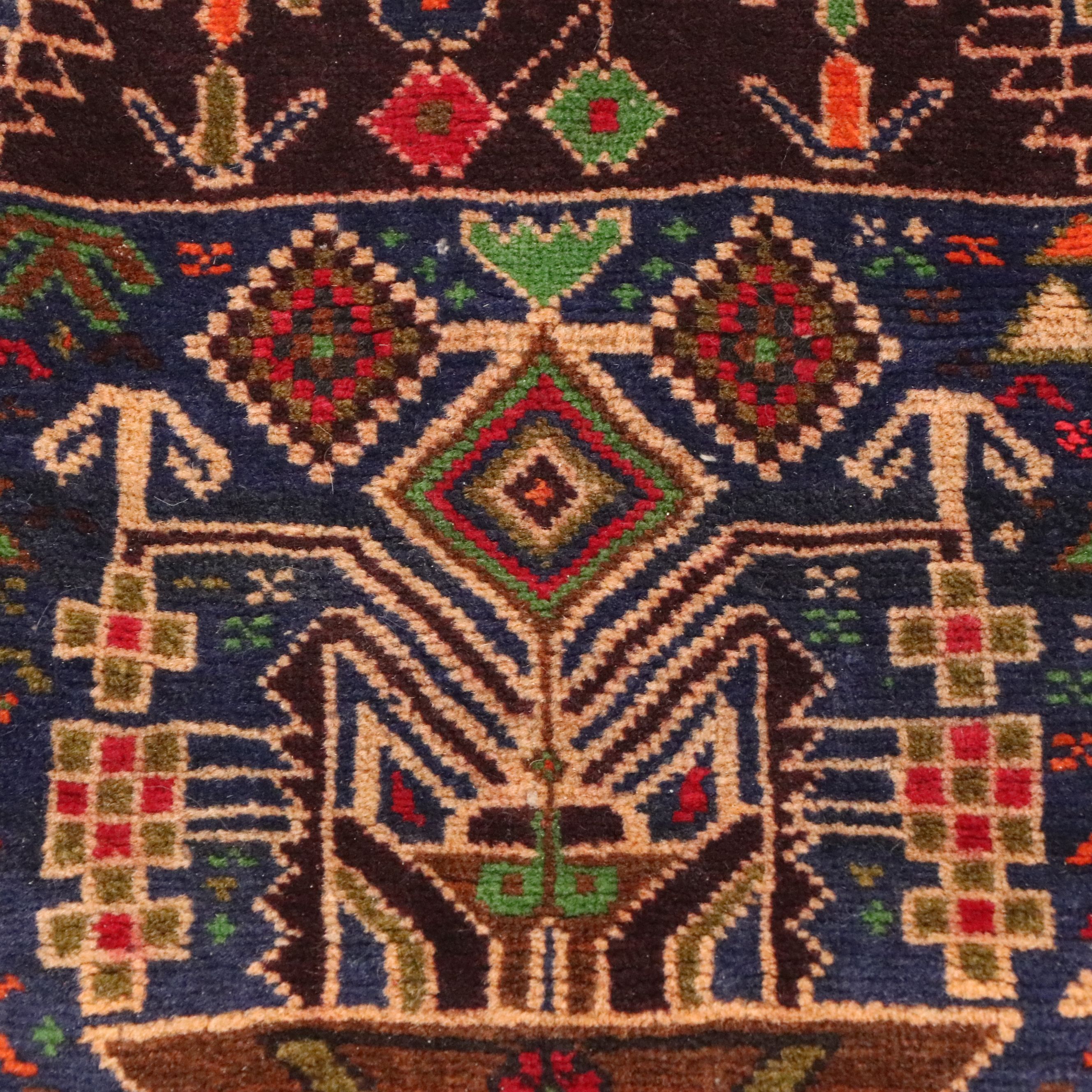 3'3 x 5'1 Hand-Knotted Afghan Baluch Area Rug