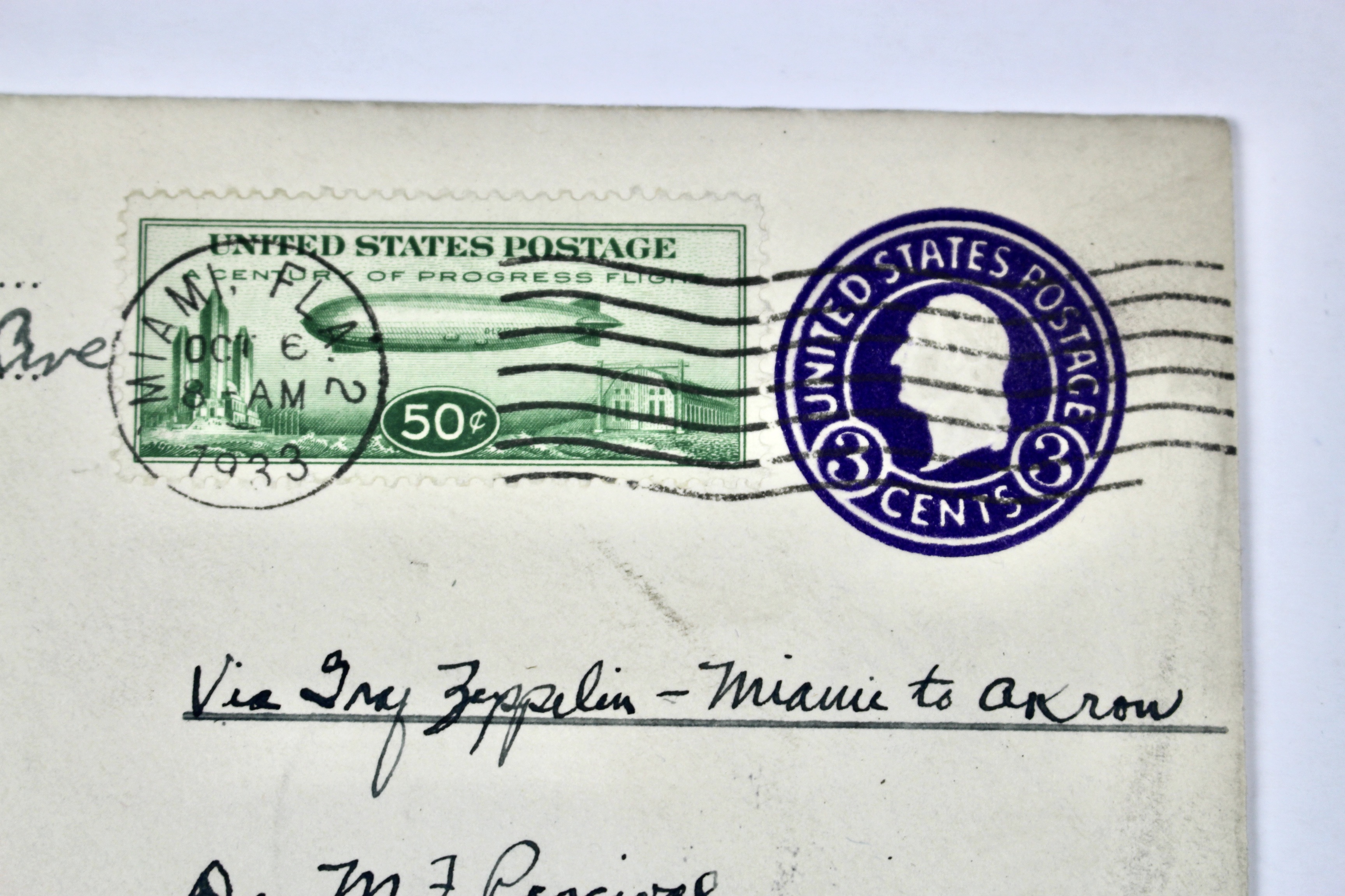 1933 Century of Progress Graf Zeppelin Postal Cover, Scott C18