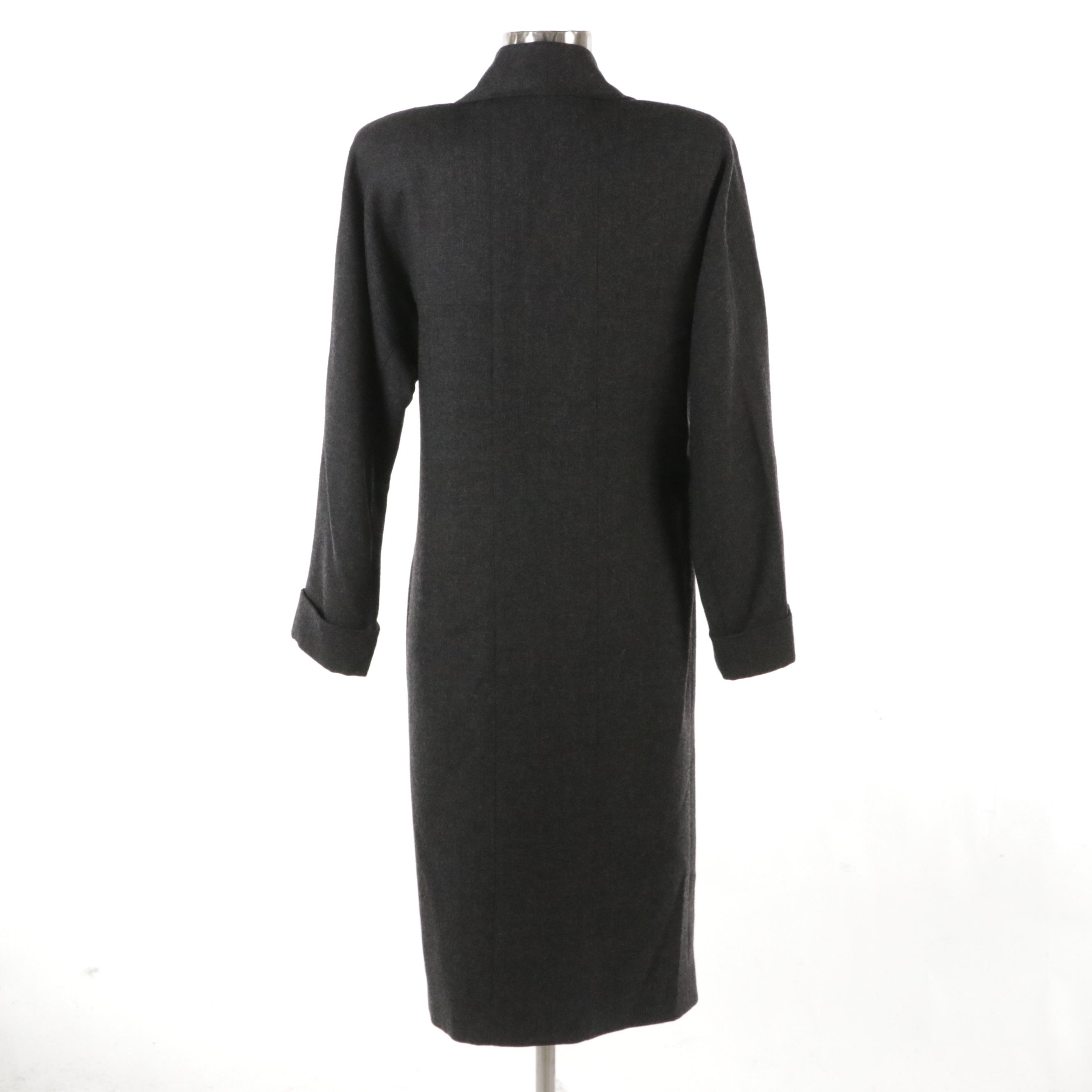 Chloé Gray Wool Double-Breasted Long Jacket