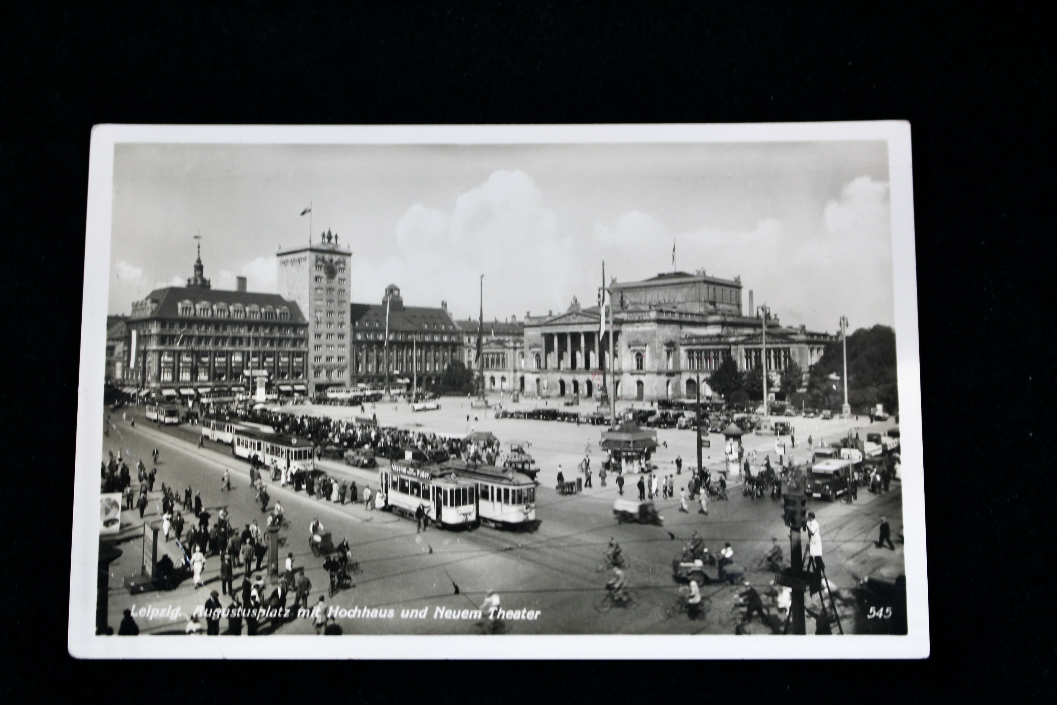 1936 Graf Zeppelin Real Picture Postcard, Featuring Leipzig Augustusplatz