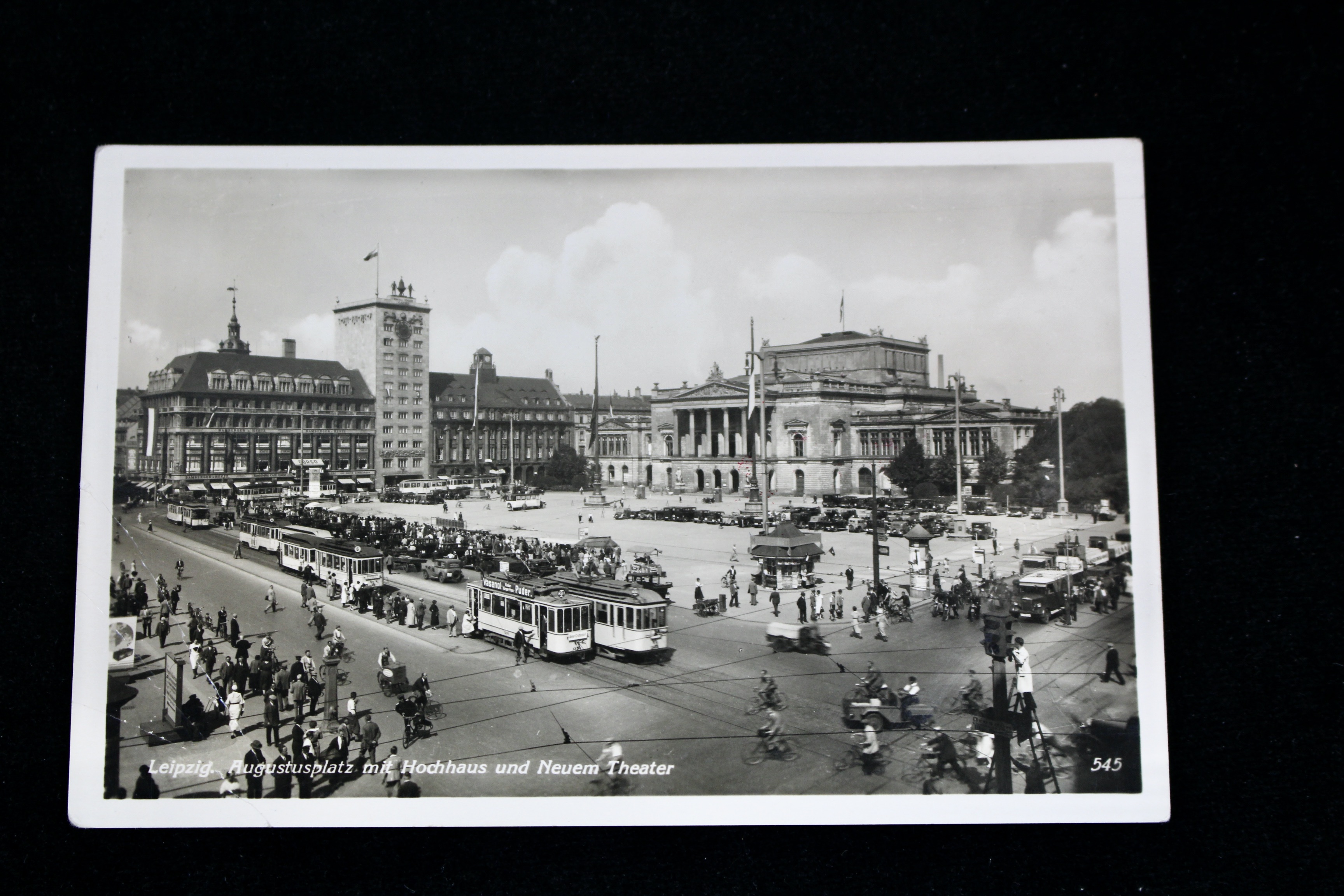 1936 Graf Zeppelin Real Picture Postcard, Featuring Leipzig Augustusplatz