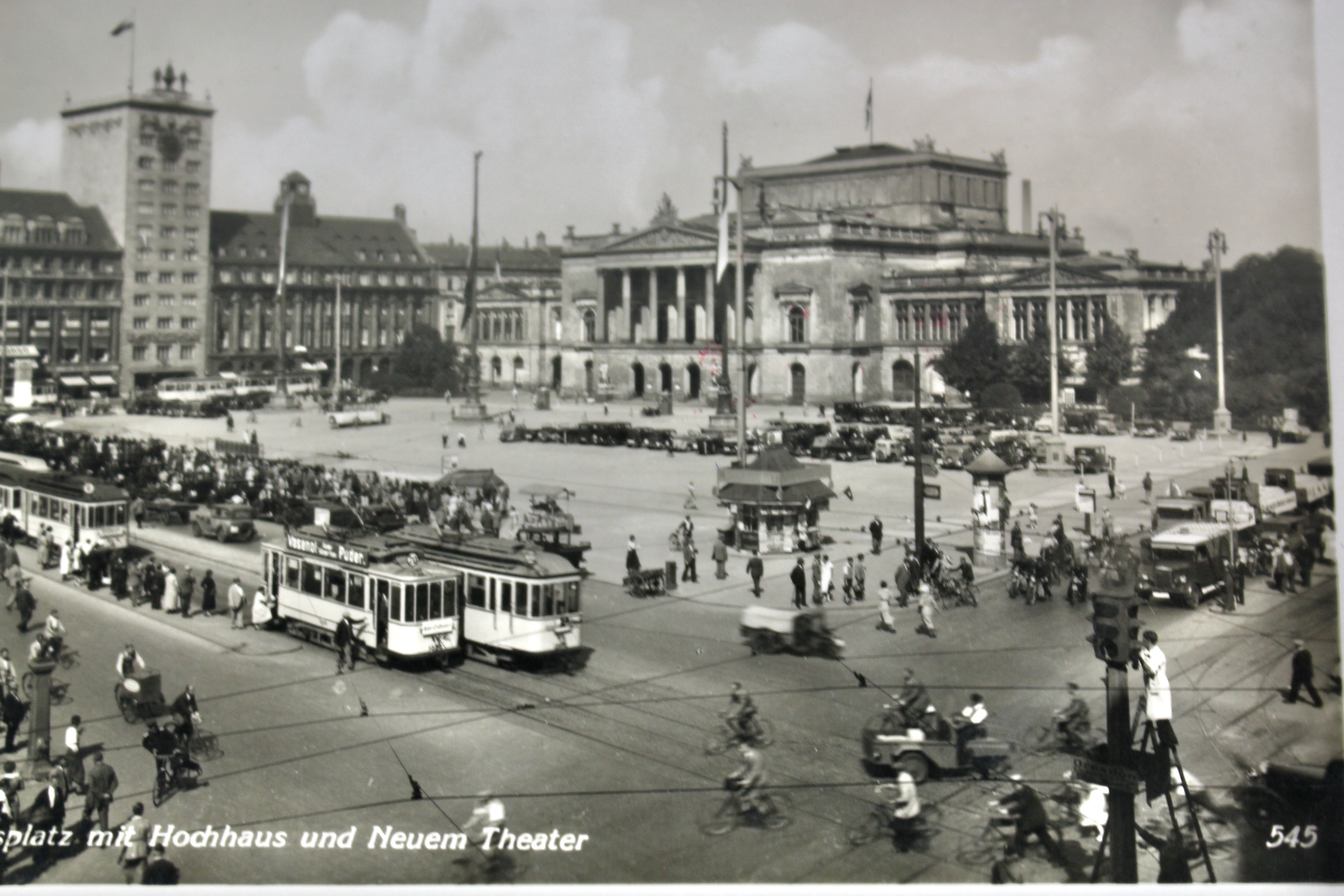 1936 Graf Zeppelin Real Picture Postcard, Featuring Leipzig Augustusplatz