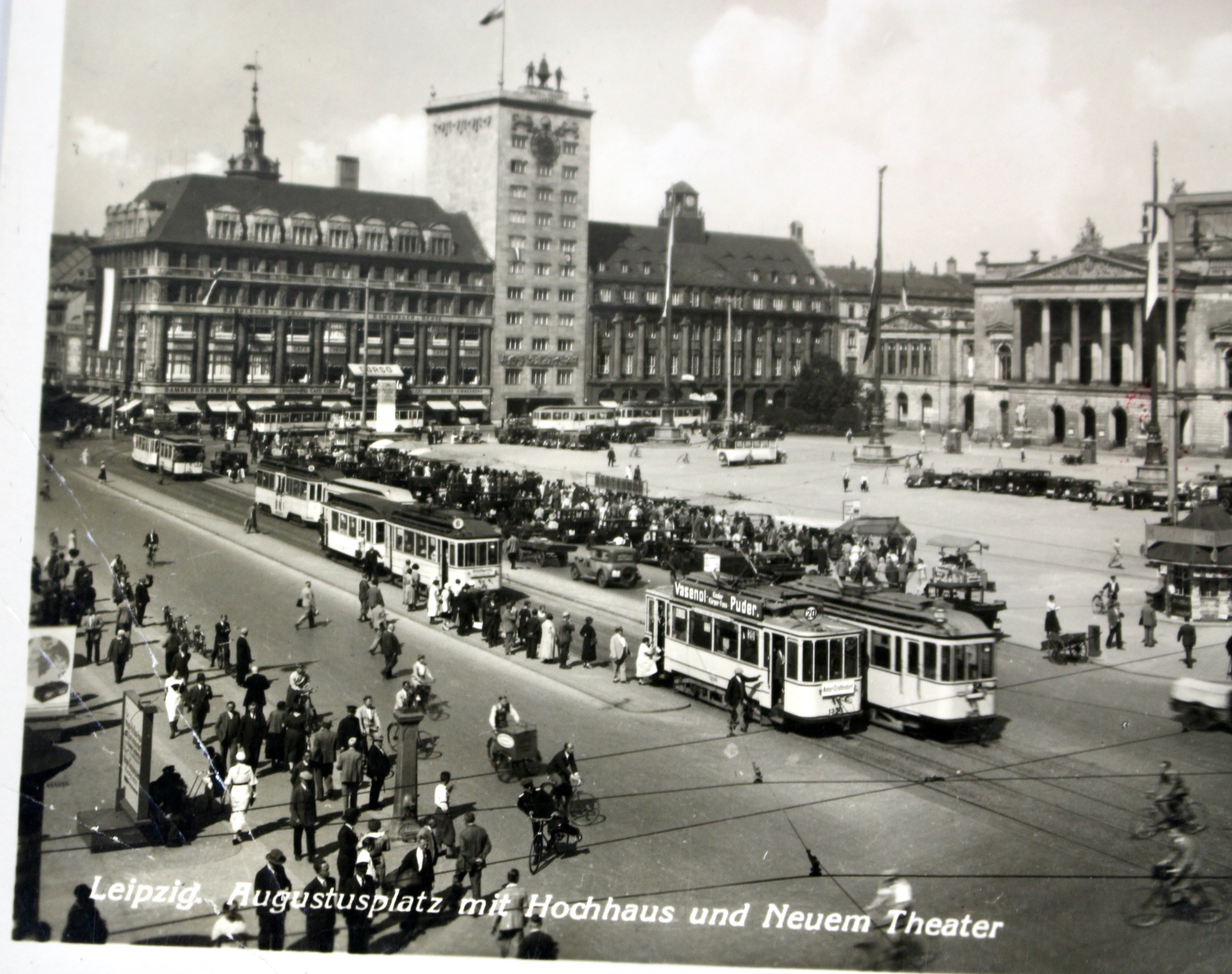 1936 Graf Zeppelin Real Picture Postcard, Featuring Leipzig Augustusplatz