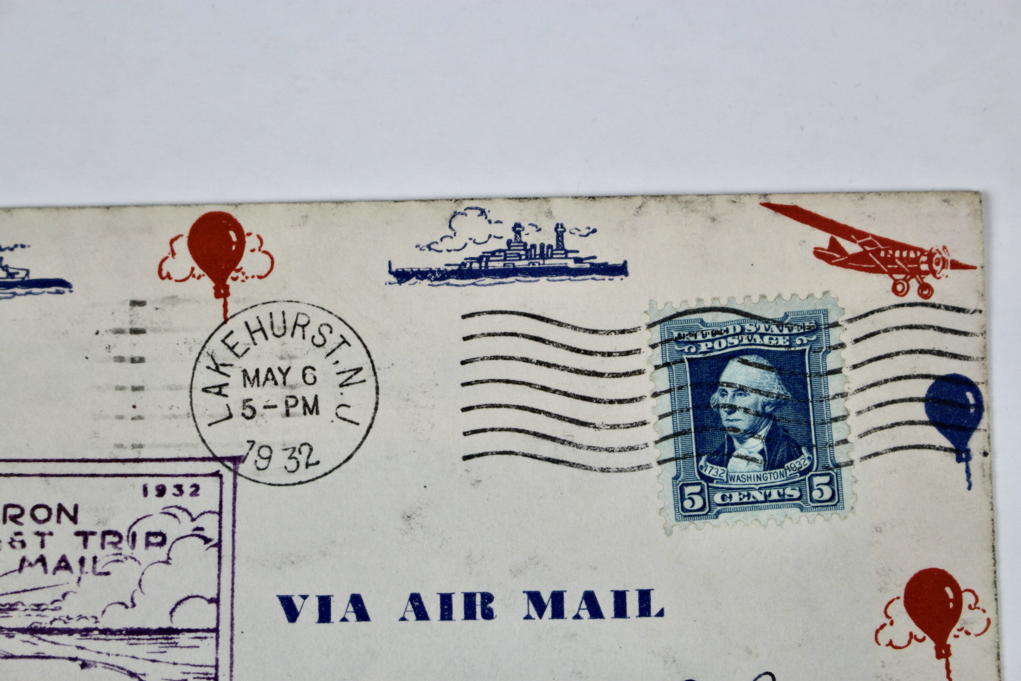 1932 Graf Zeppelin USS Akron Coast-to-Coast Commemorative Postal Cover
