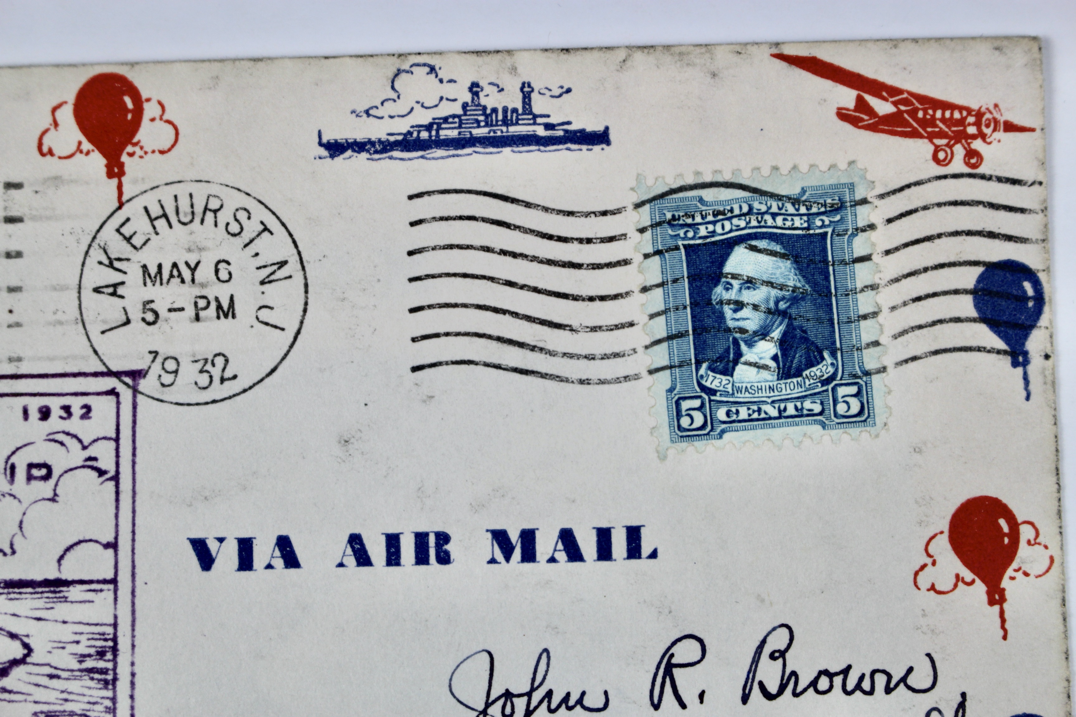 1932 Graf Zeppelin USS Akron Coast-to-Coast Commemorative Postal Cover