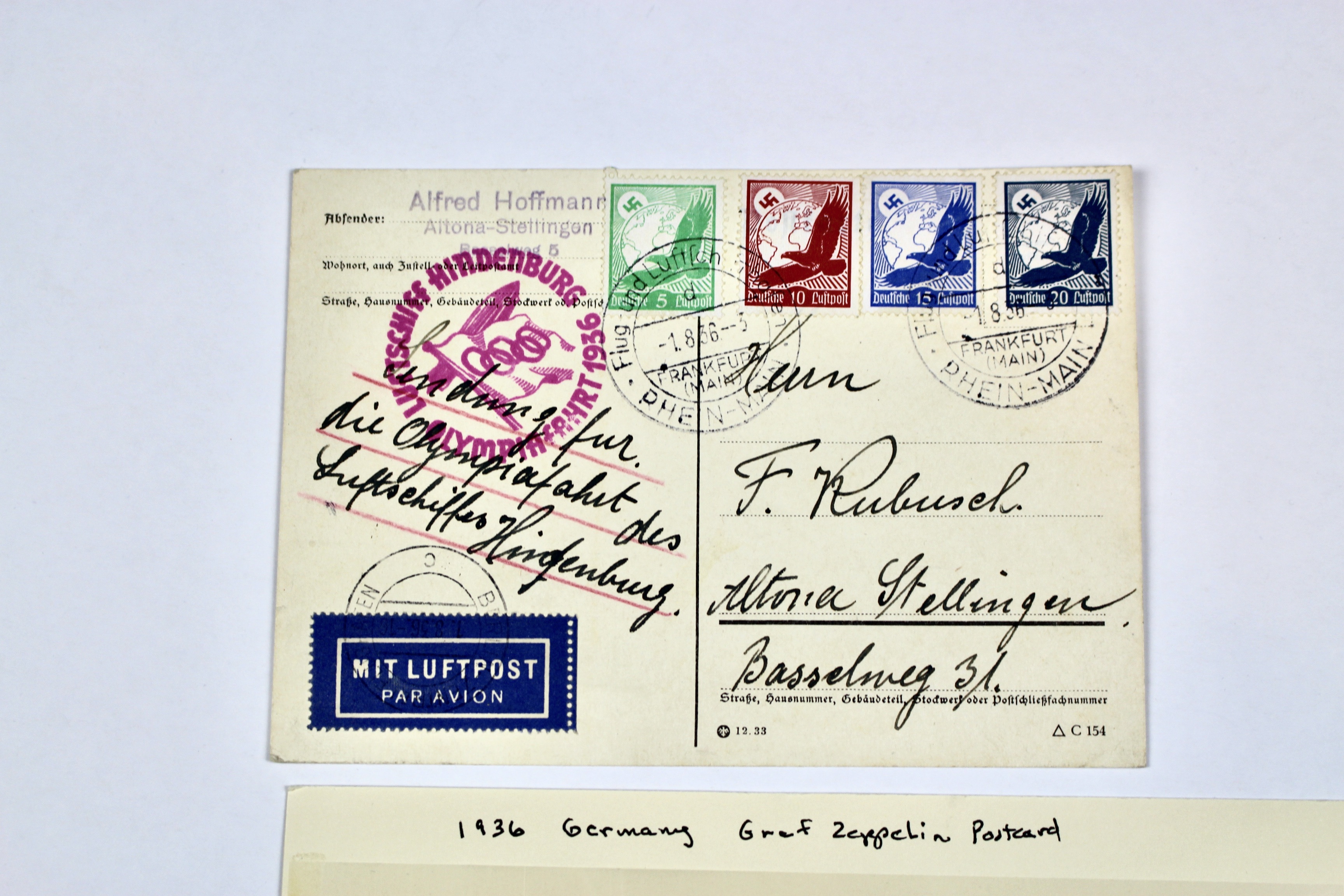 1936 Germany Graf Zeppelin Postcard