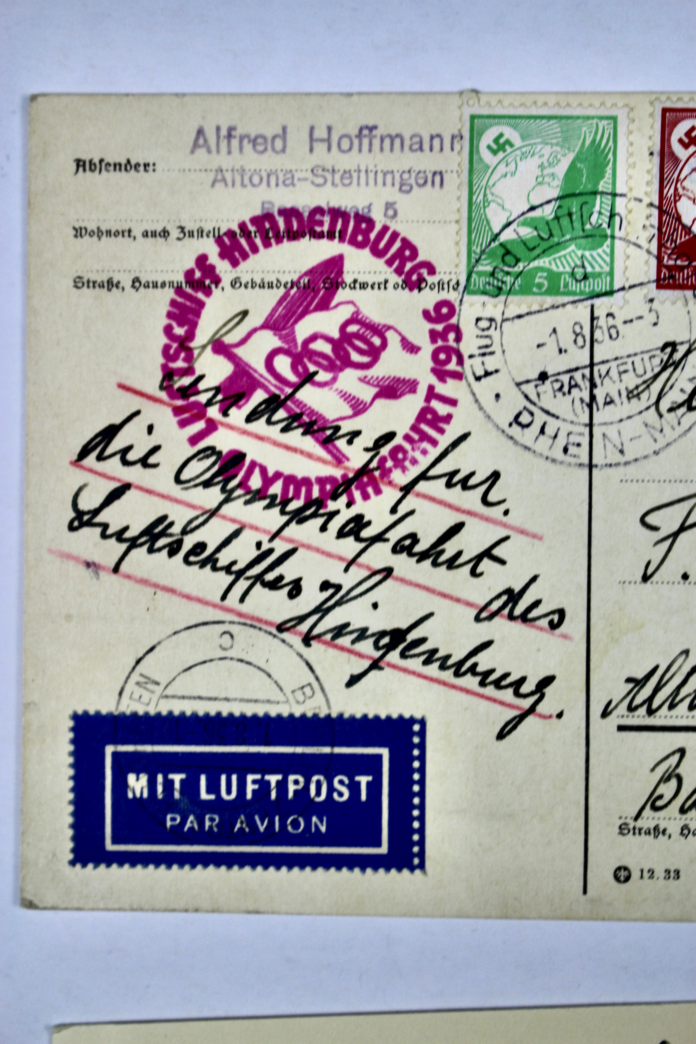 1936 Germany Graf Zeppelin Postcard