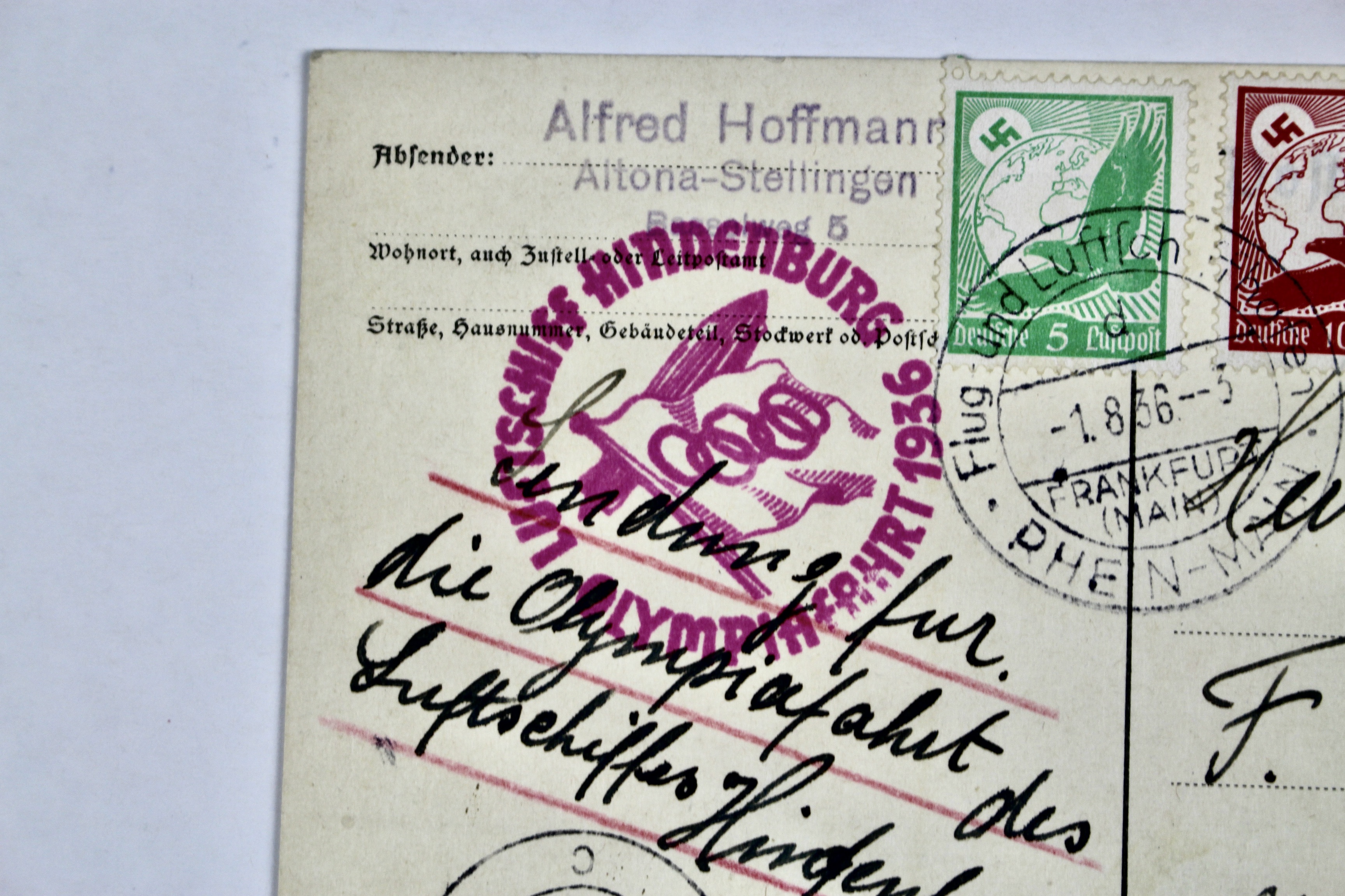 1936 Germany Graf Zeppelin Postcard