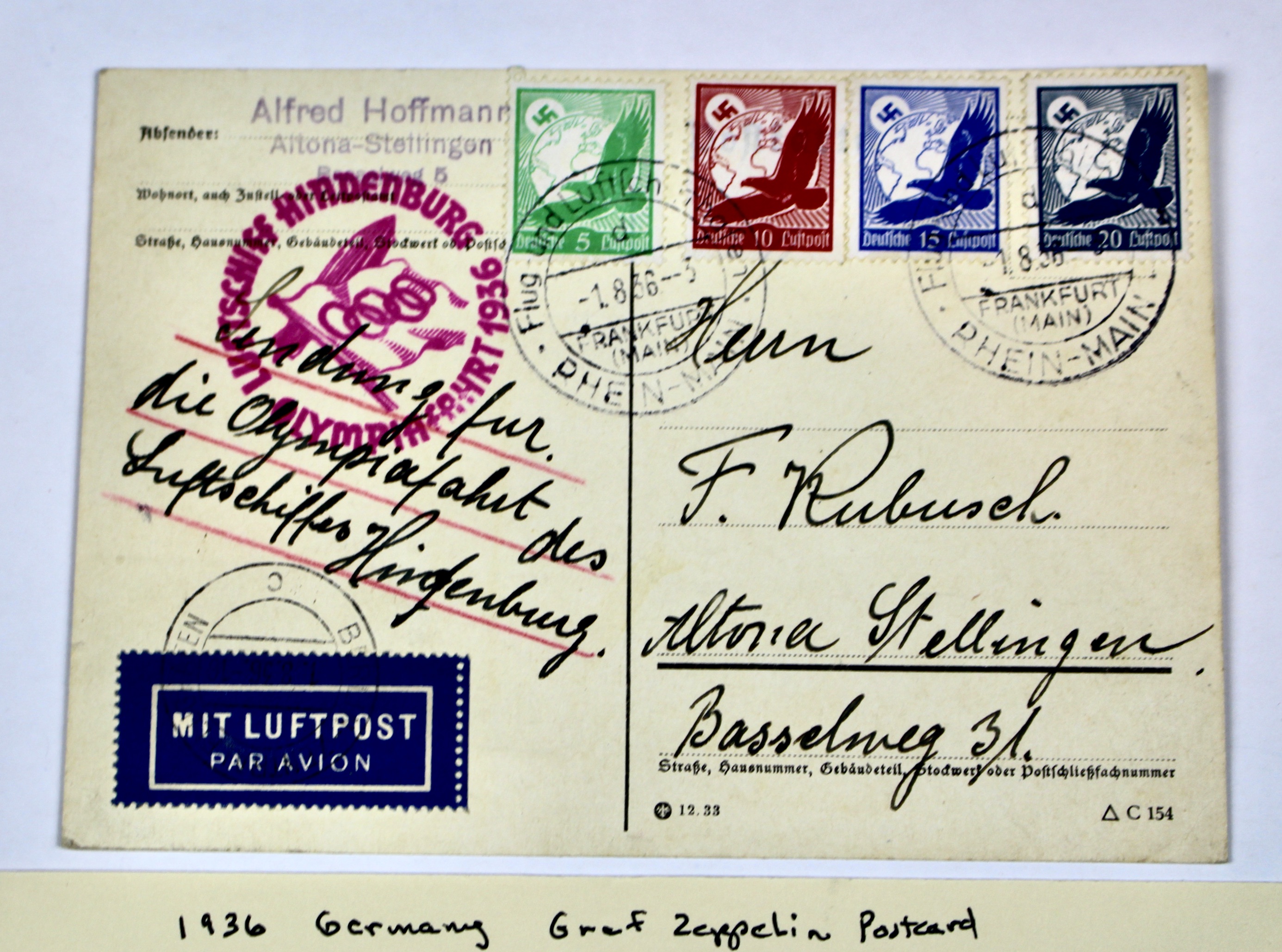 1936 Germany Graf Zeppelin Postcard