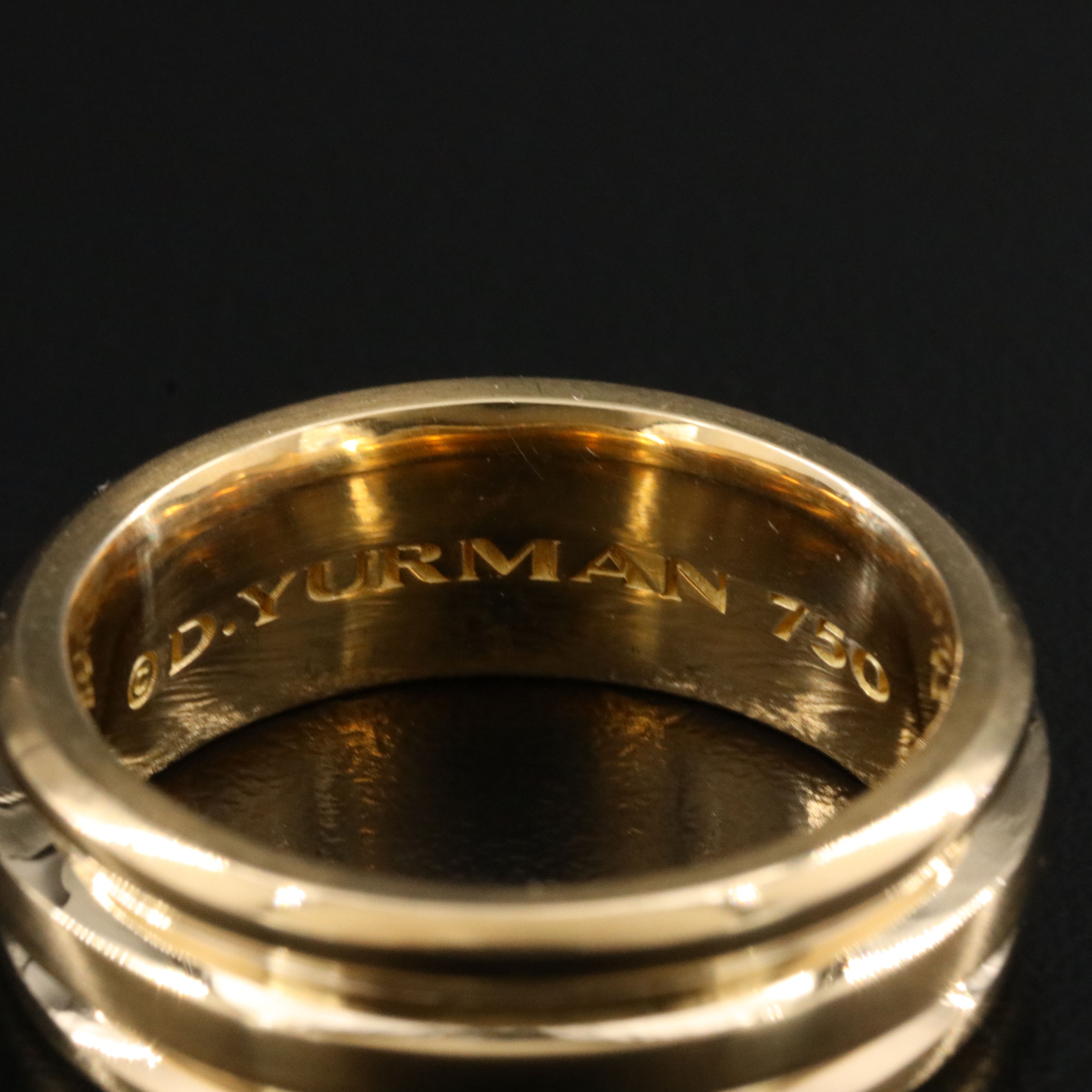 David Yurman 18K Grooved Band