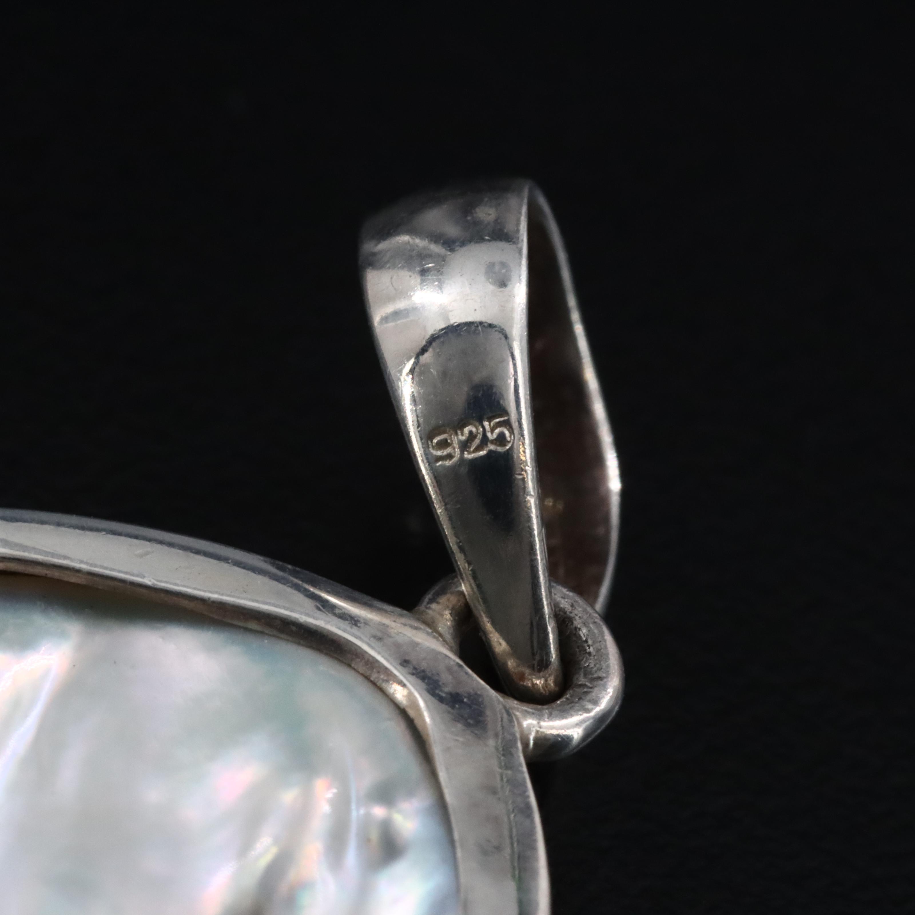 Sterling Pearl, Topaz and Coral Pendant